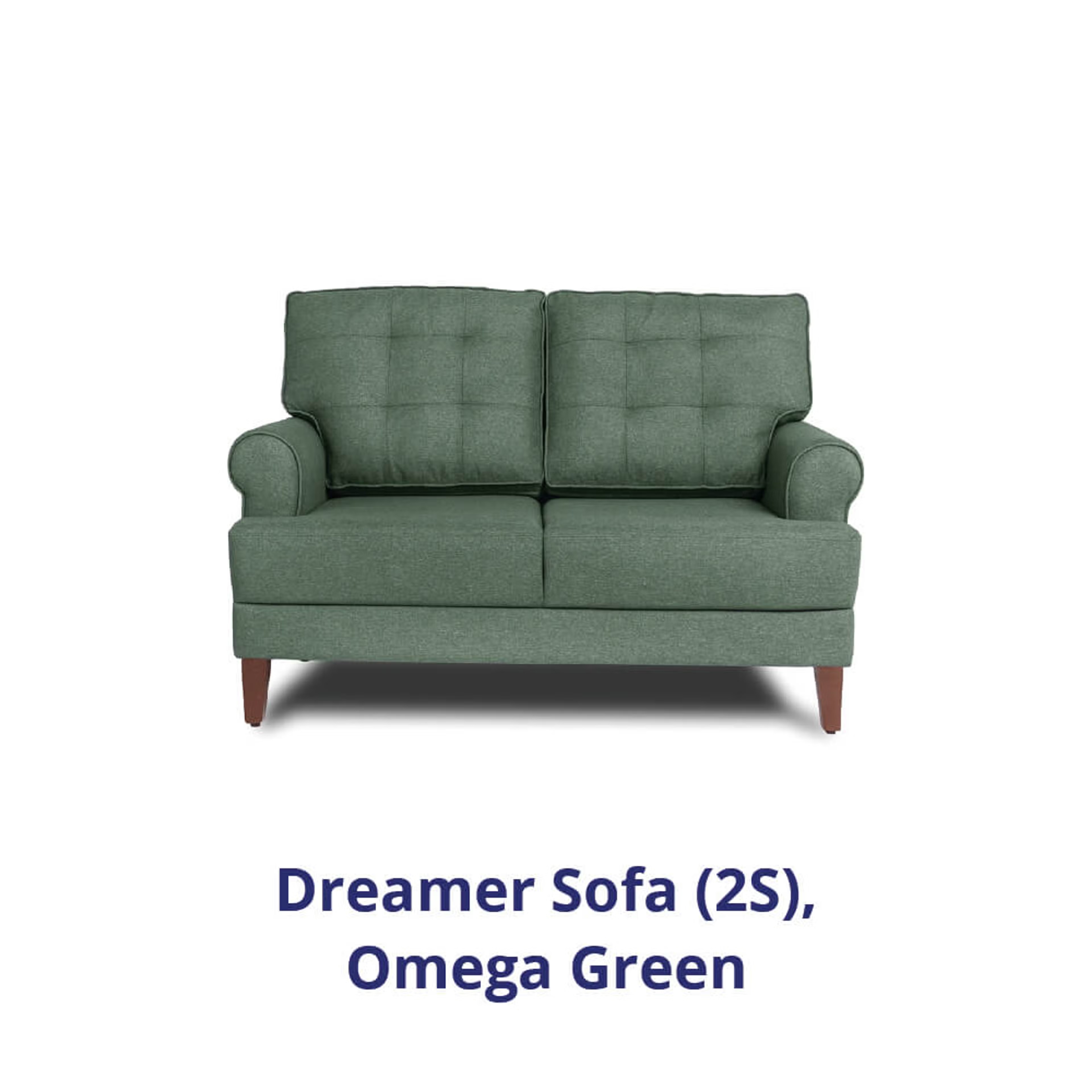 Wakefit Dreamer Sofa - Two Seater Regular, 2, Omega Green