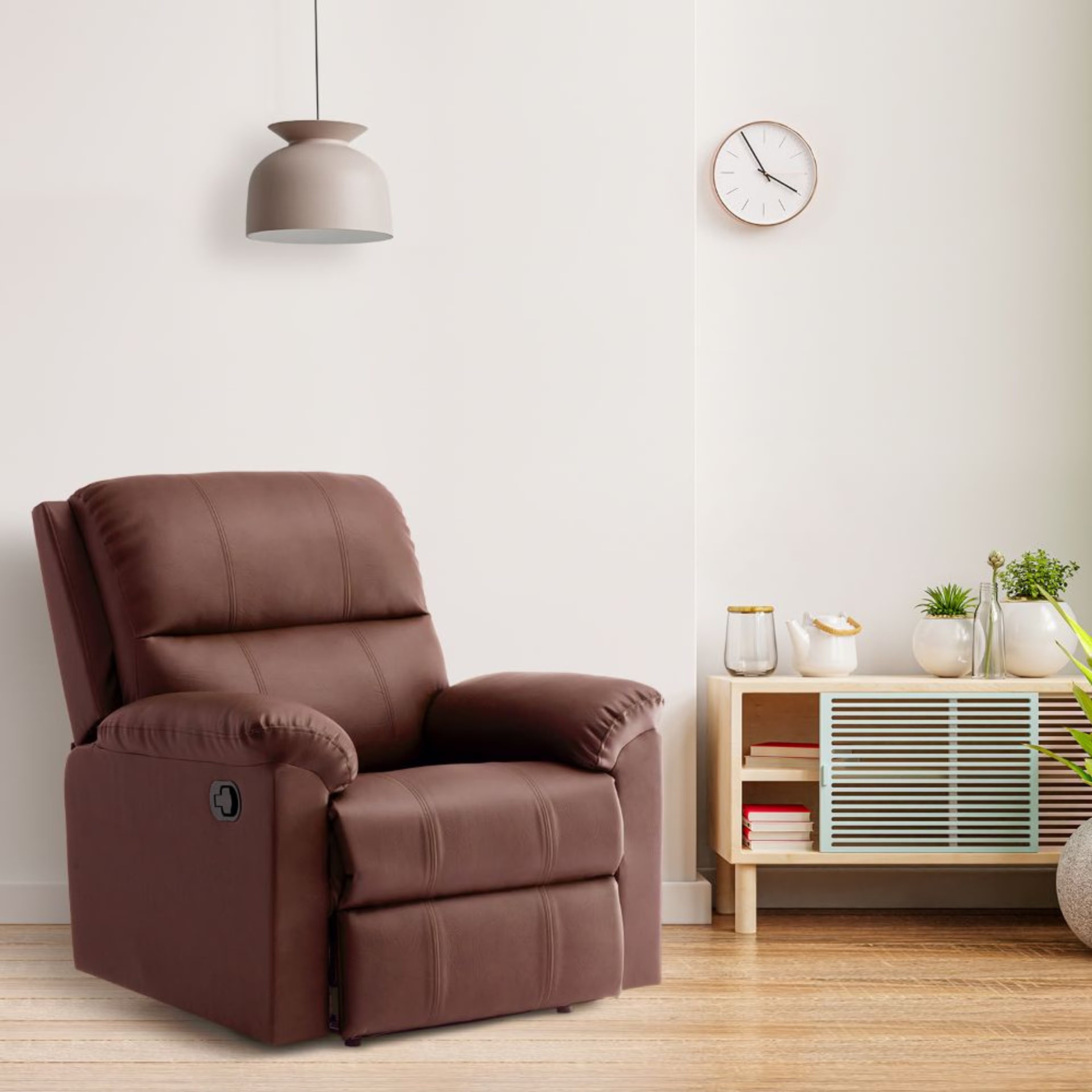 Wakefit Comforta Recliner - 1 Seater - Tan Manual, Regular, 1 Seater, Tan