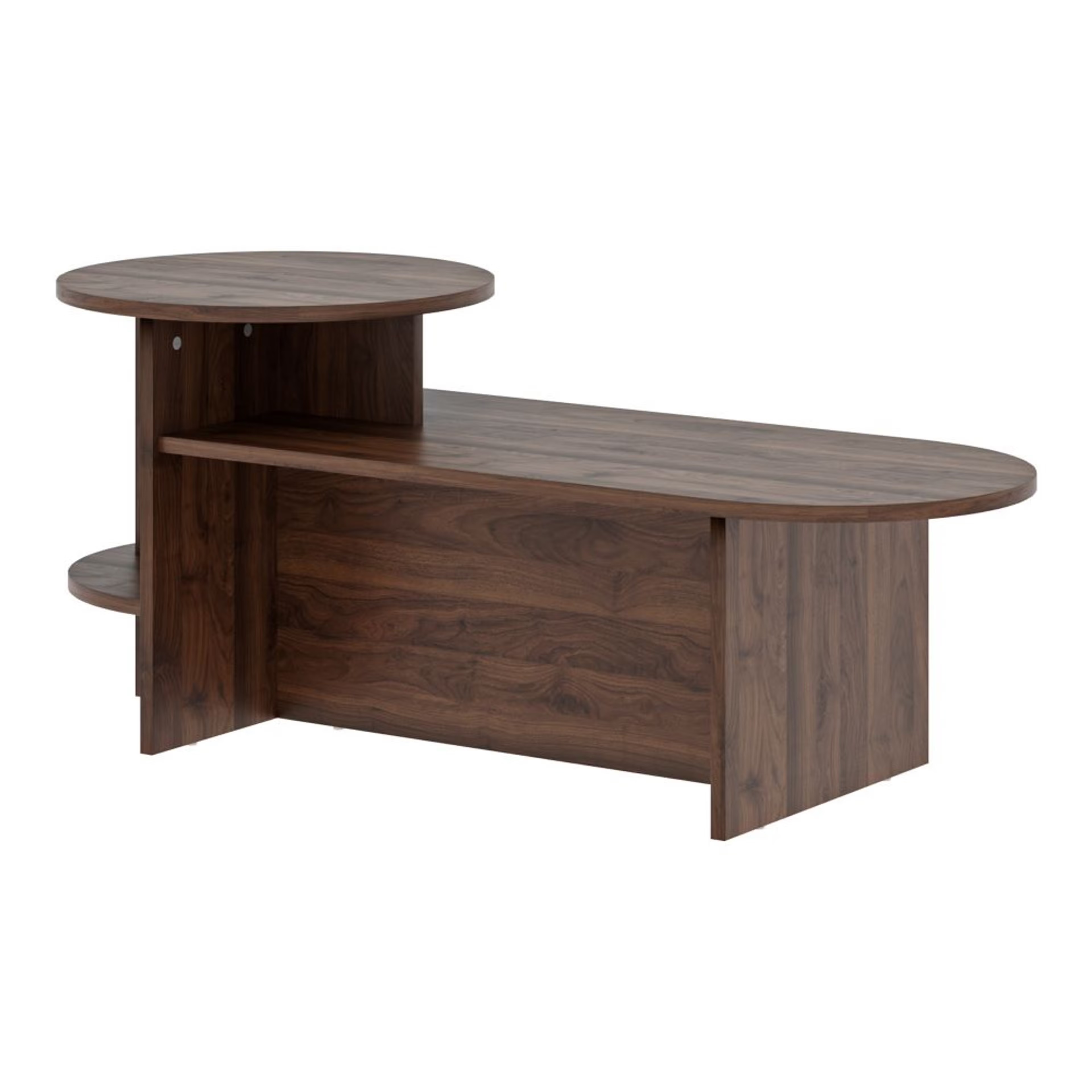 Level Coffee Table - Columbian Walnut Color, Engineered Wood