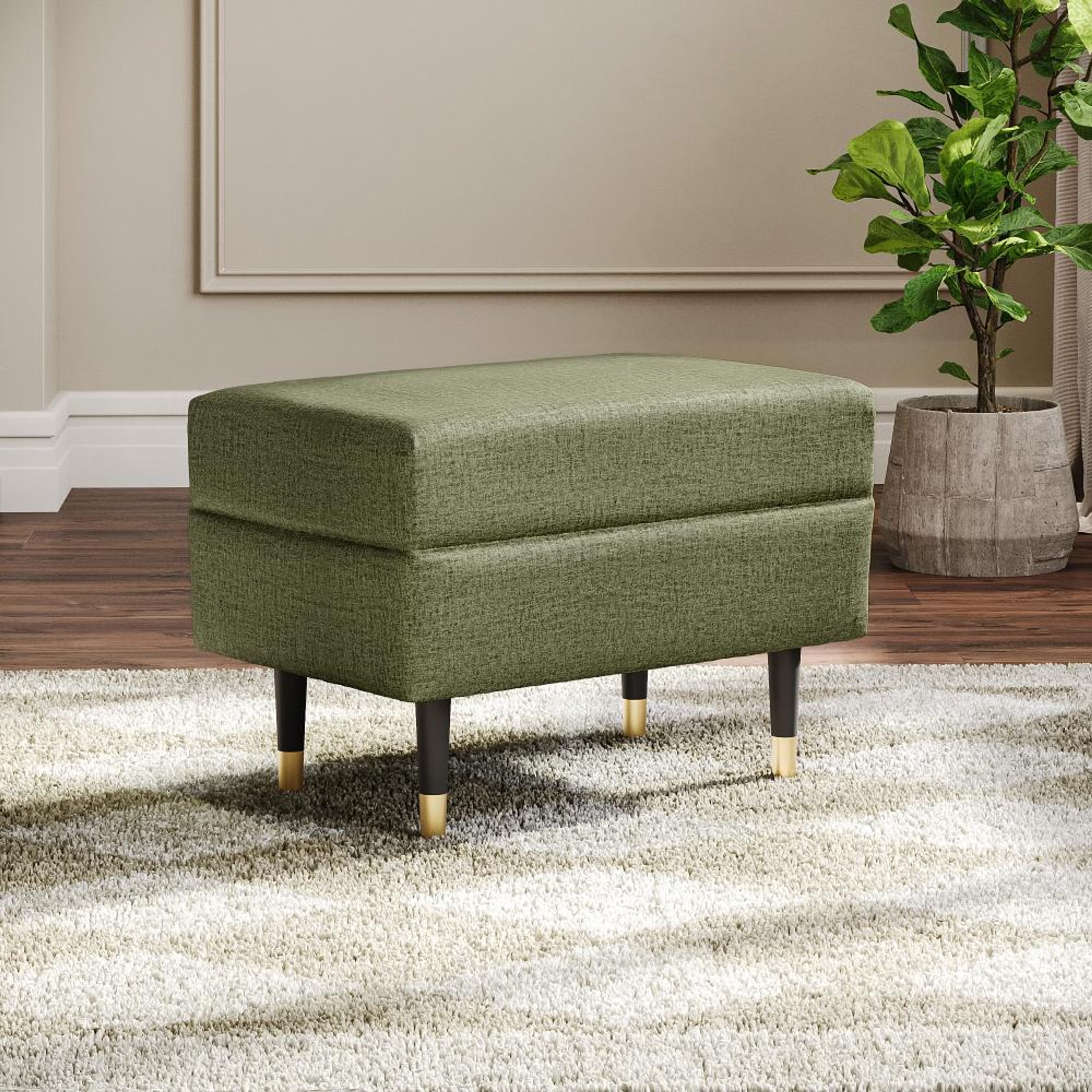 Home 25 Wakefit Nicco Ottoman - Reflection Green Ottoman, Green