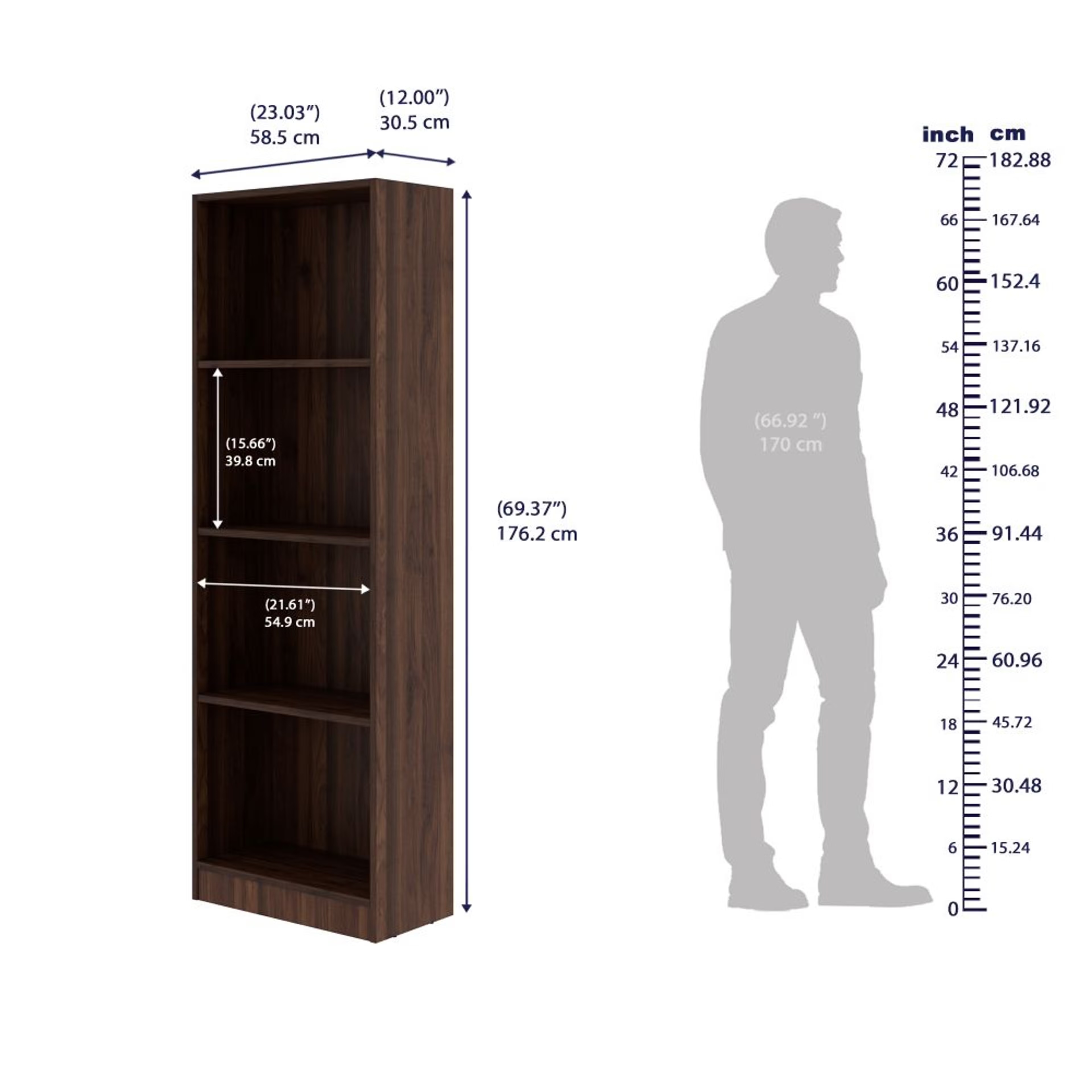 Wakefit Hardy Engineered Wood Bookshelf 4 Wakefit Hardy Engineered Wood Bookshelf