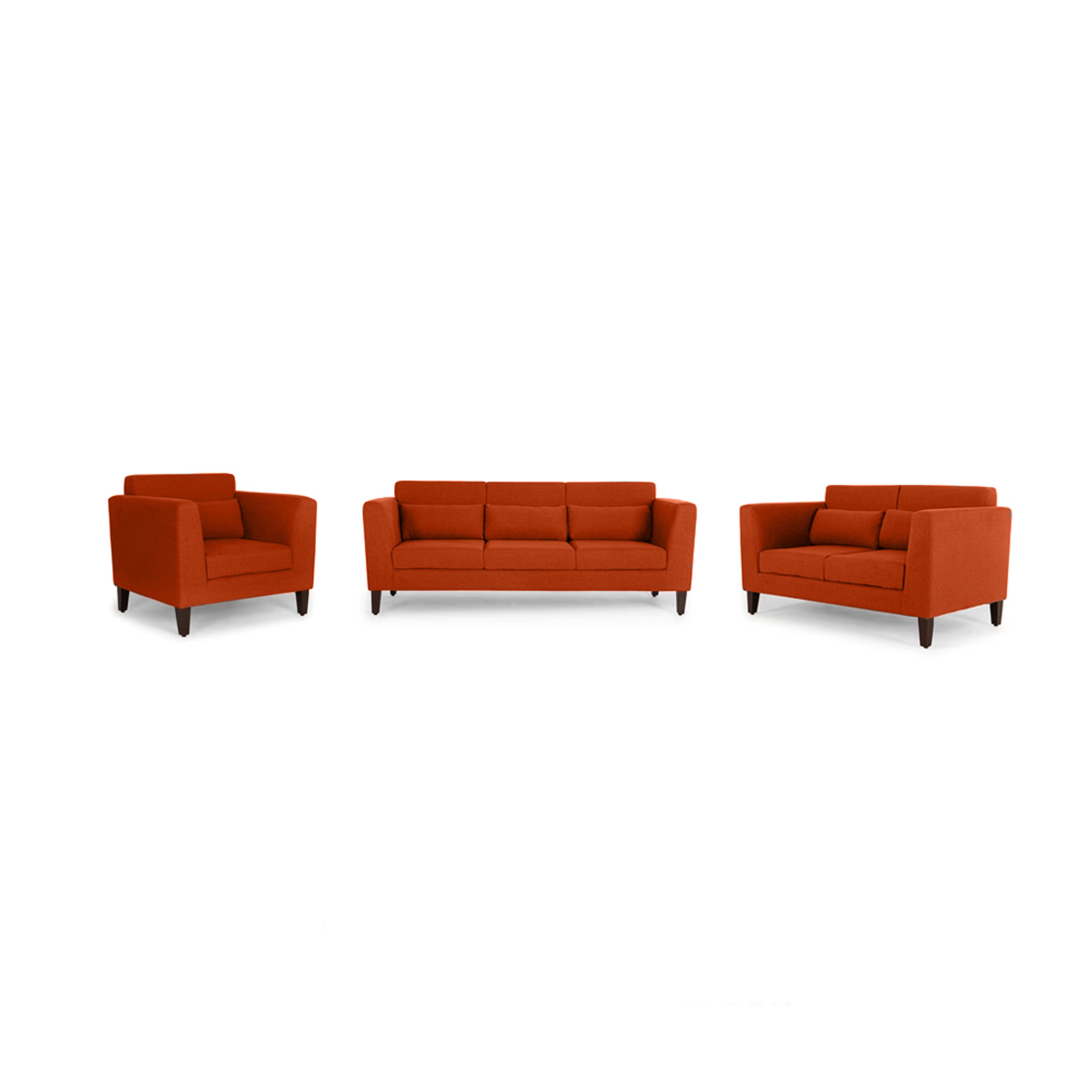 Wakefit Snoozepro Sofa Set (3+2+1) Terracotta Regular, 3 Seater + 2 Seater + 1 Seater, Terracotta