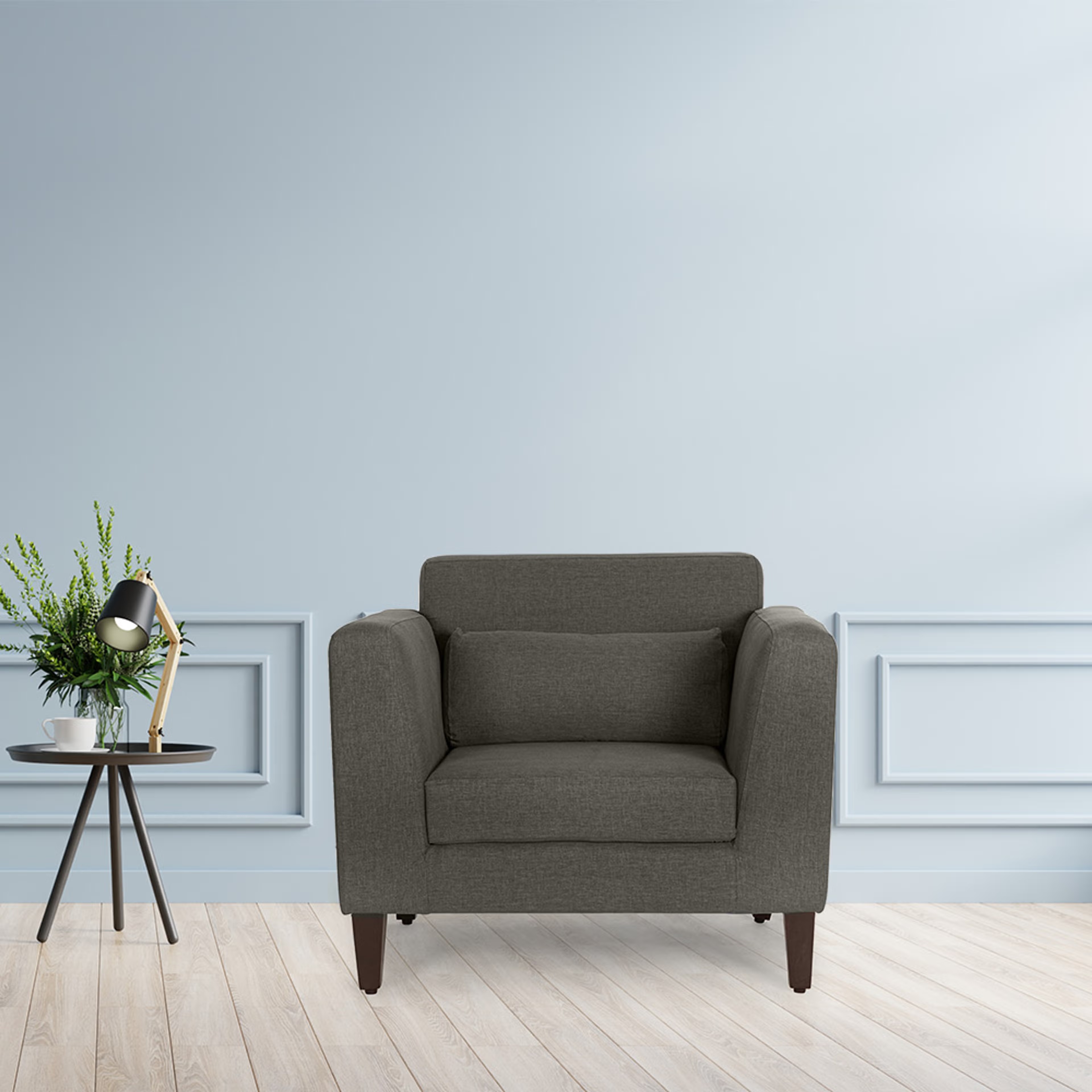 Wakefit Snoozepro Sofa -SingleSeater Ash Grey Regular, 1 Seater, Ash Grey