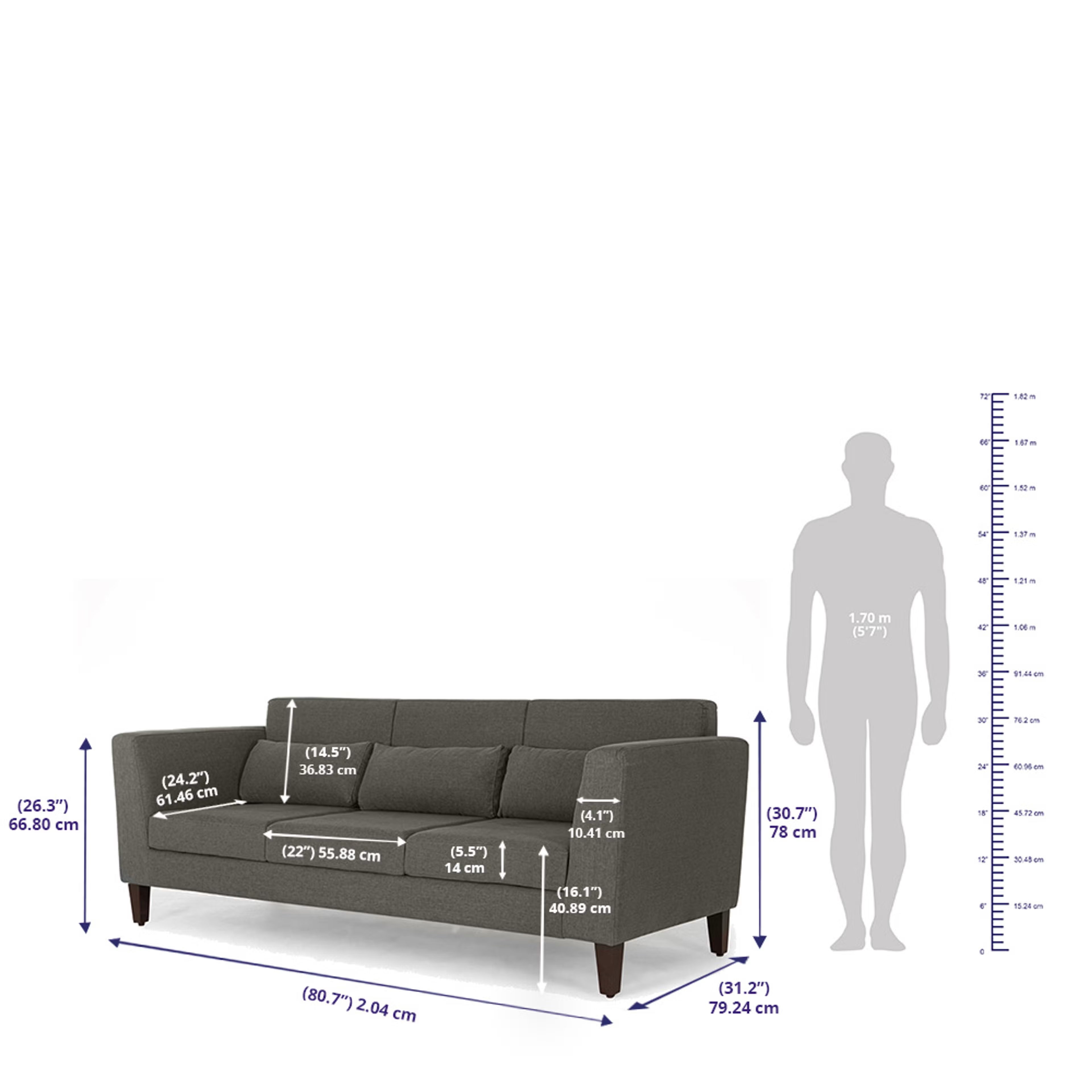 Wakefit Snoozepro Sofa Set (3+1+1) Ash Grey Regular, 3 Seater + 1 Seater + 1 Seater, Ash Grey 11 Wakefit Snoozepro Sofa Set (3+1+1) Ash Grey Regular, 3 Seater + 1 Seater + 1 Seater, Ash Grey