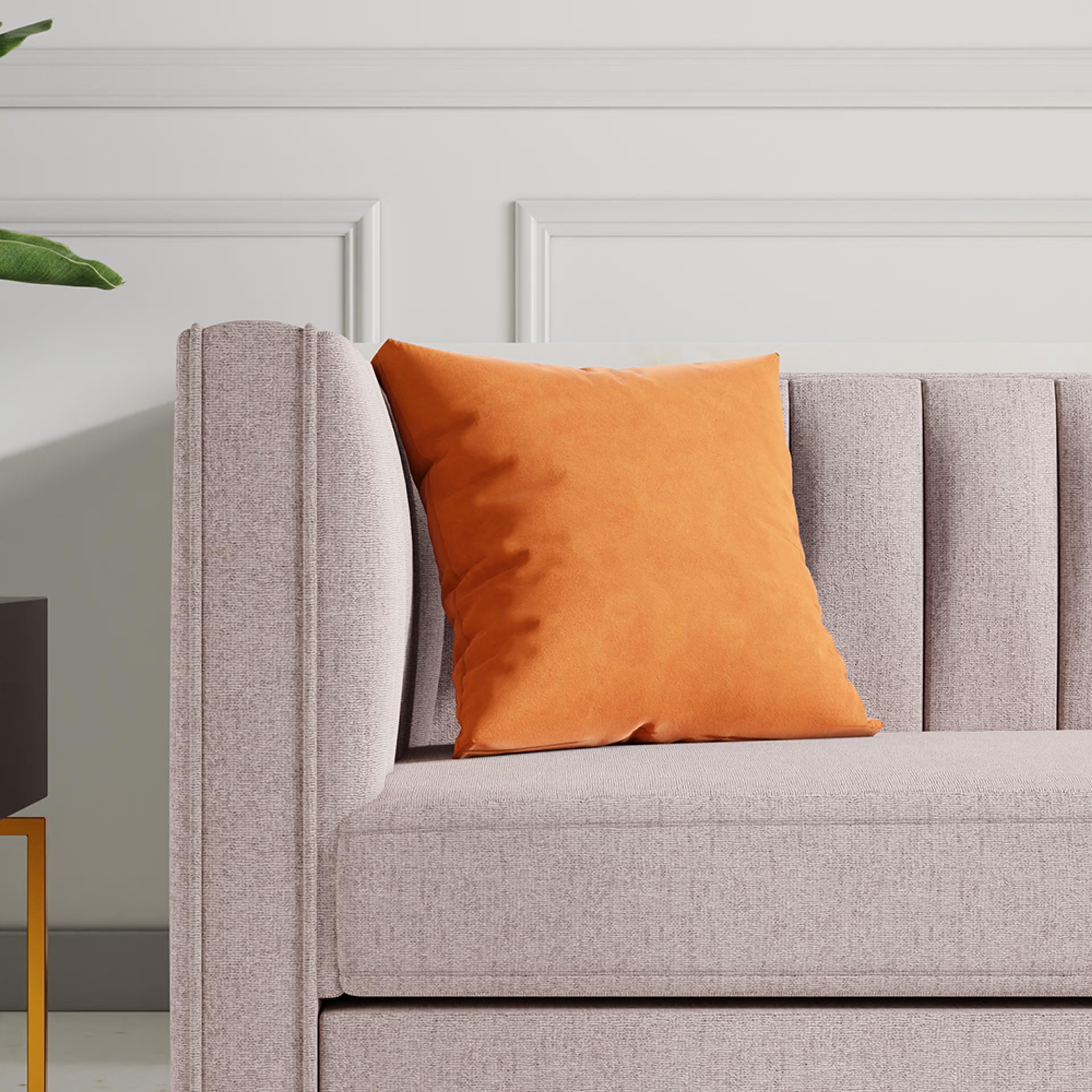 Wakefit Premium Cushion Cover Velvet Amber 16x16 Set of 3 set of 3, Velvet Amber