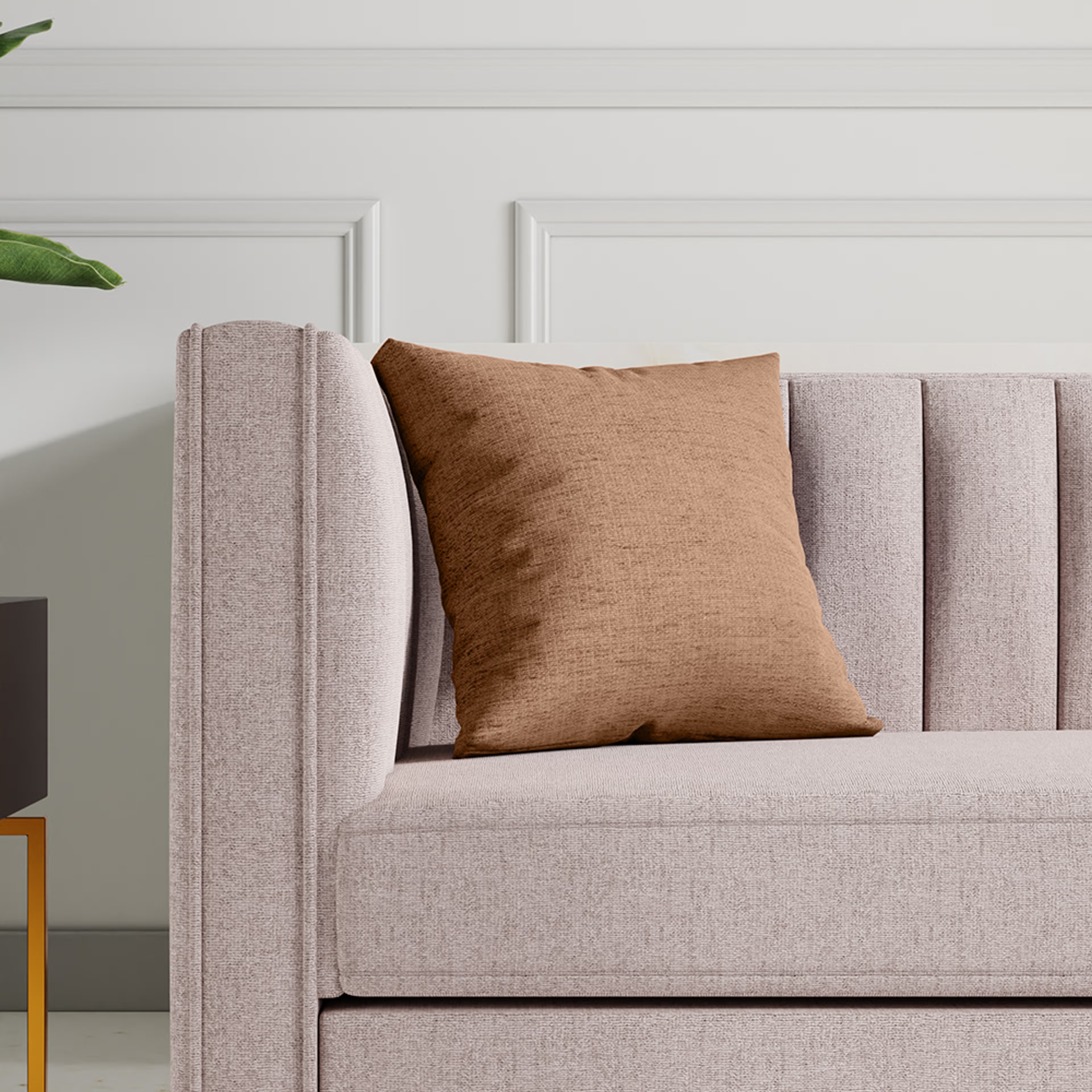 Wakefit Premium Cushion Cover Toffe Brown 16x16 Set of 3 set of 3, Toffe Brown