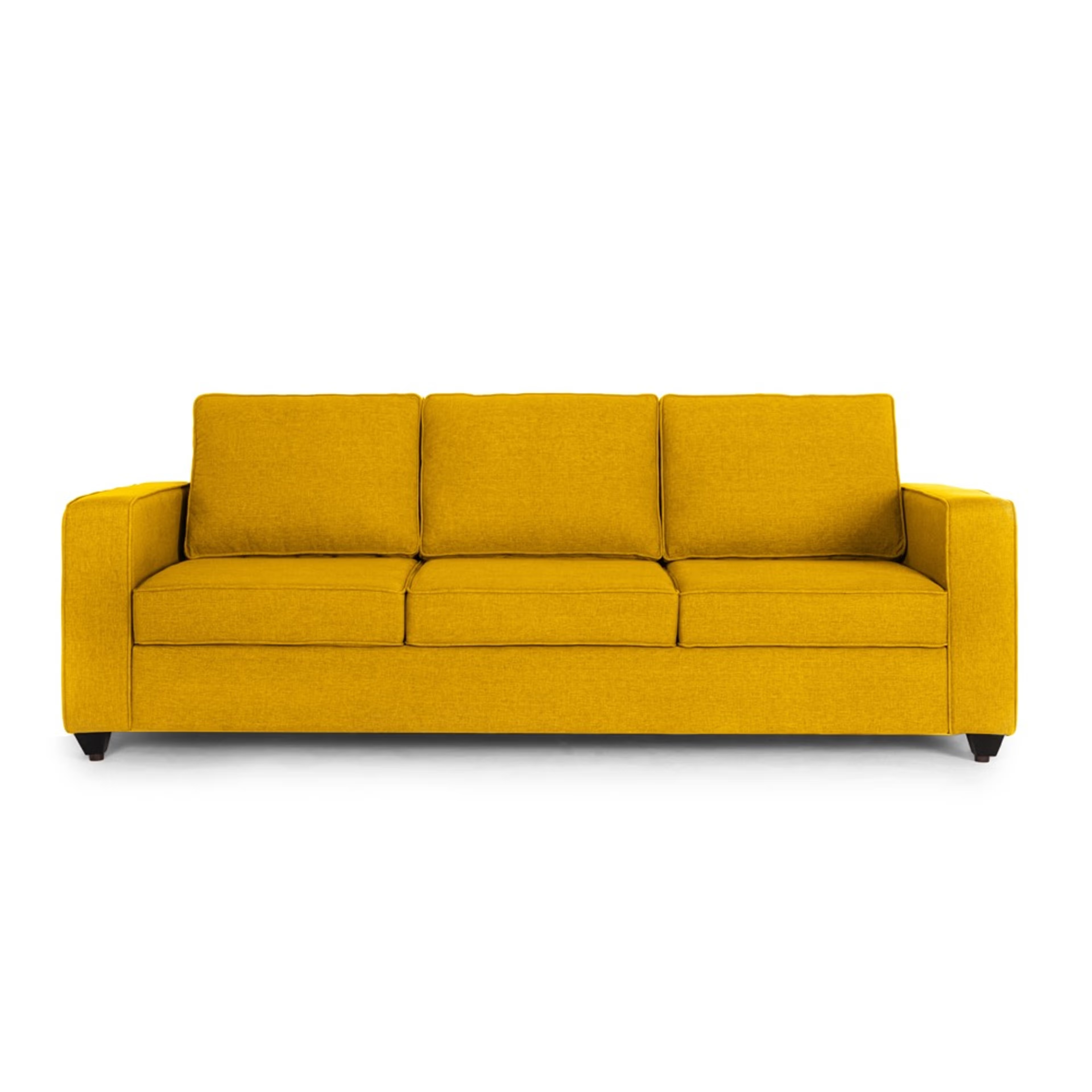 Home 25 Wakefit Napper Sofa - Three Seater Chrome Yellow Regular, Without Storage, 3, Chrome Yellow