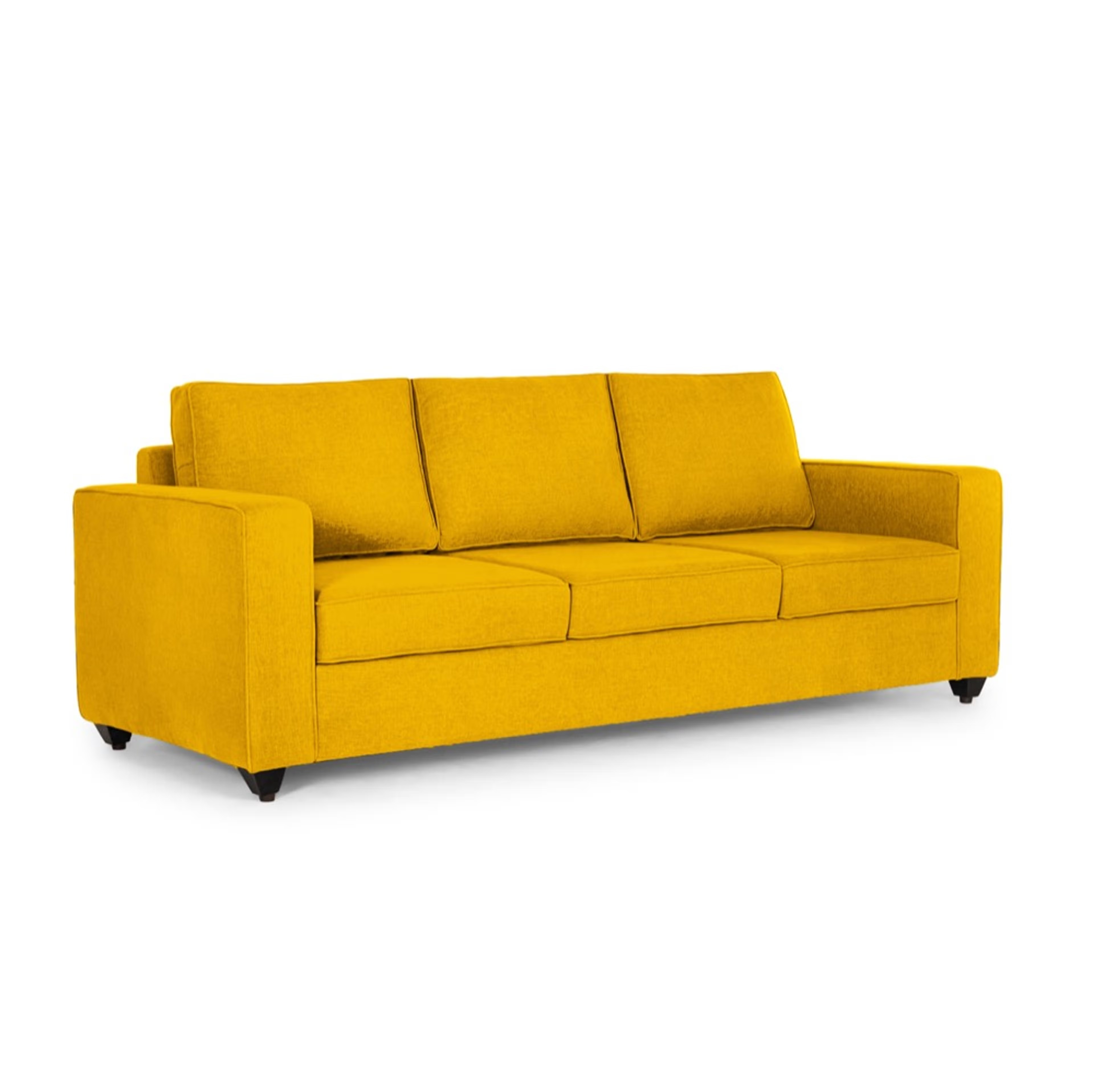 Home 26 Wakefit Napper Sofa - Three Seater Chrome Yellow Regular, Without Storage, 3, Chrome Yellow