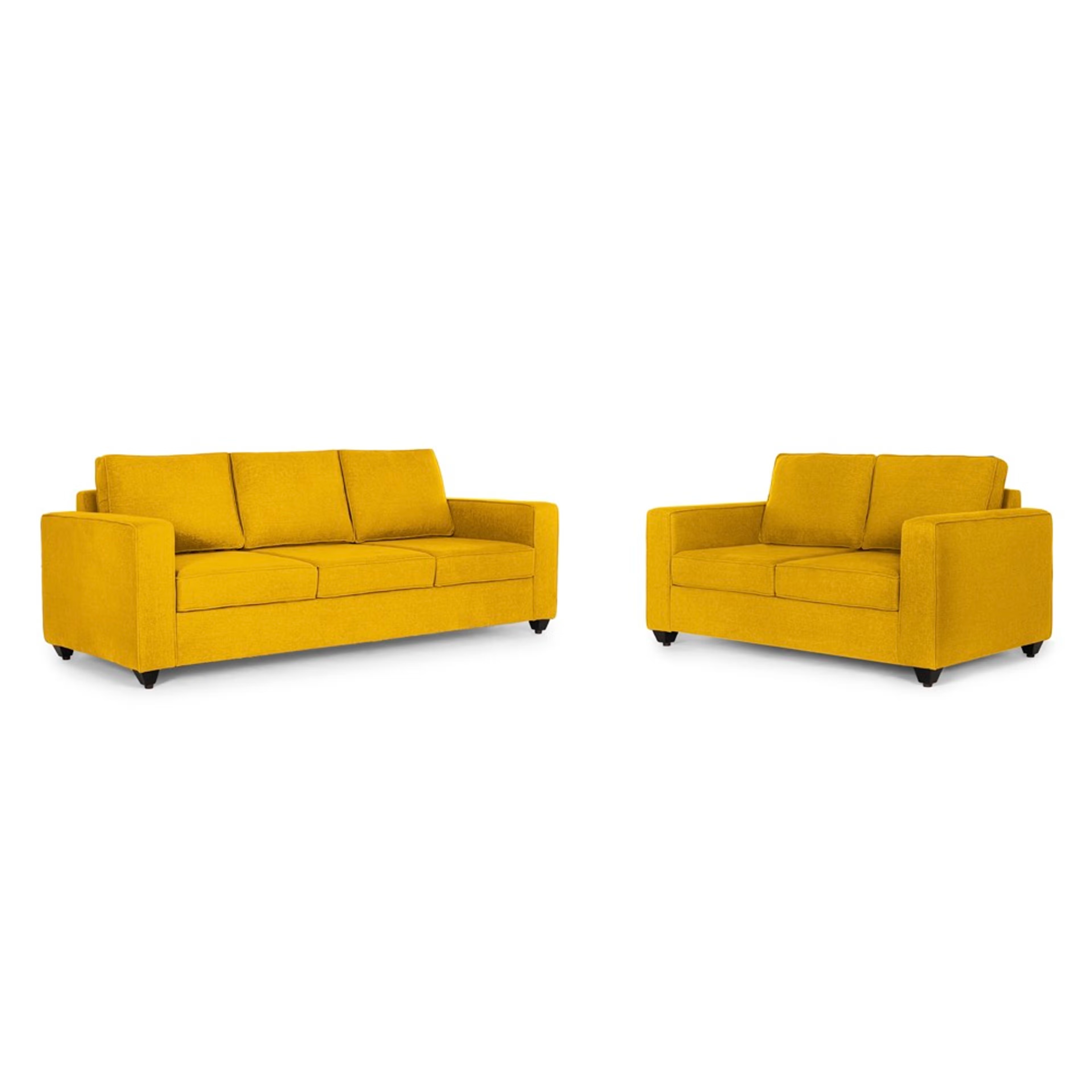 Wakefit Napper Sofa Set (3+2) Chrome Yellow Regular, Without Storage, 3+2, Chrome Yellow