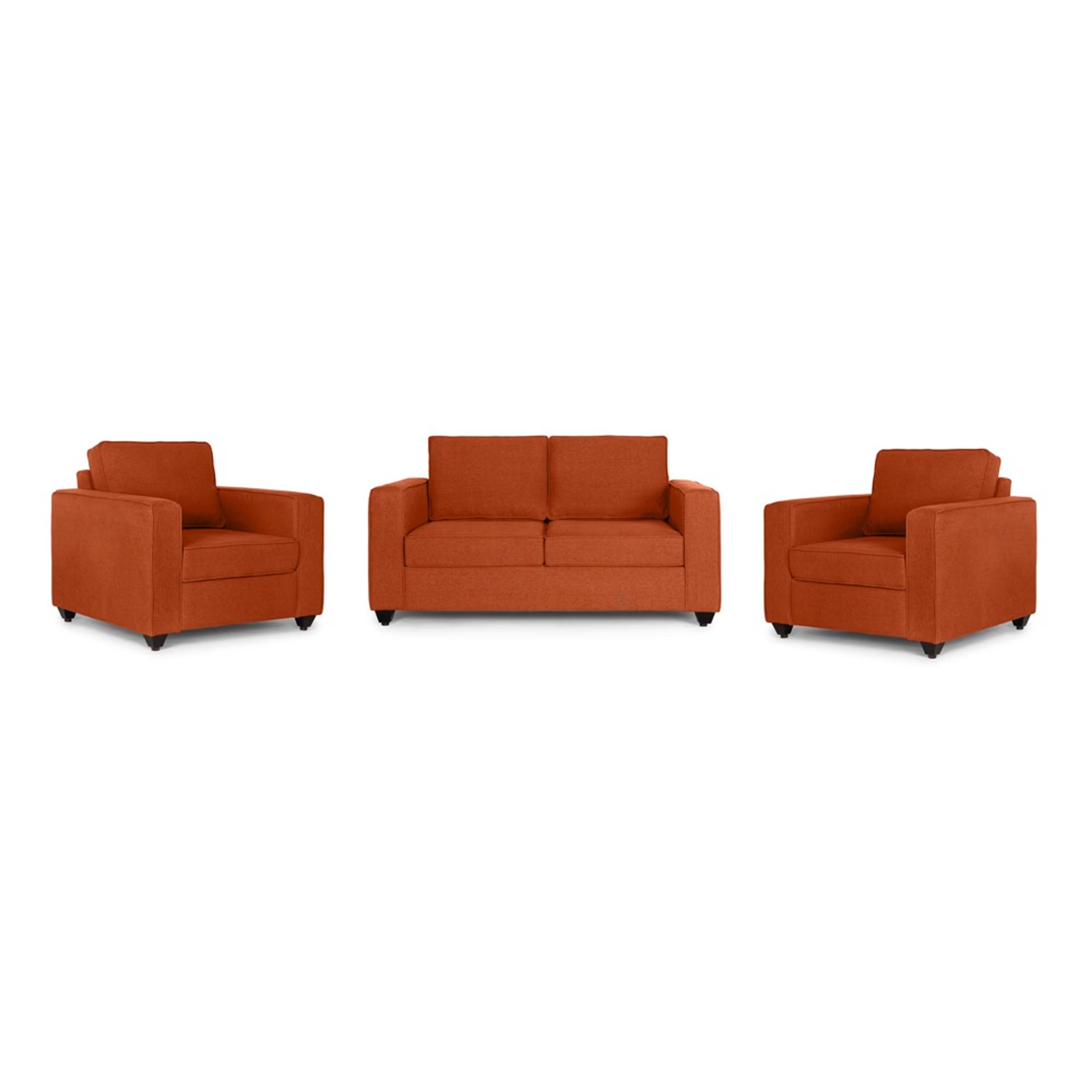 Wakefit Napper Sofa Set (2+1+1) Terracotta Regular, Without Storage, 2+1+1, Terracotta