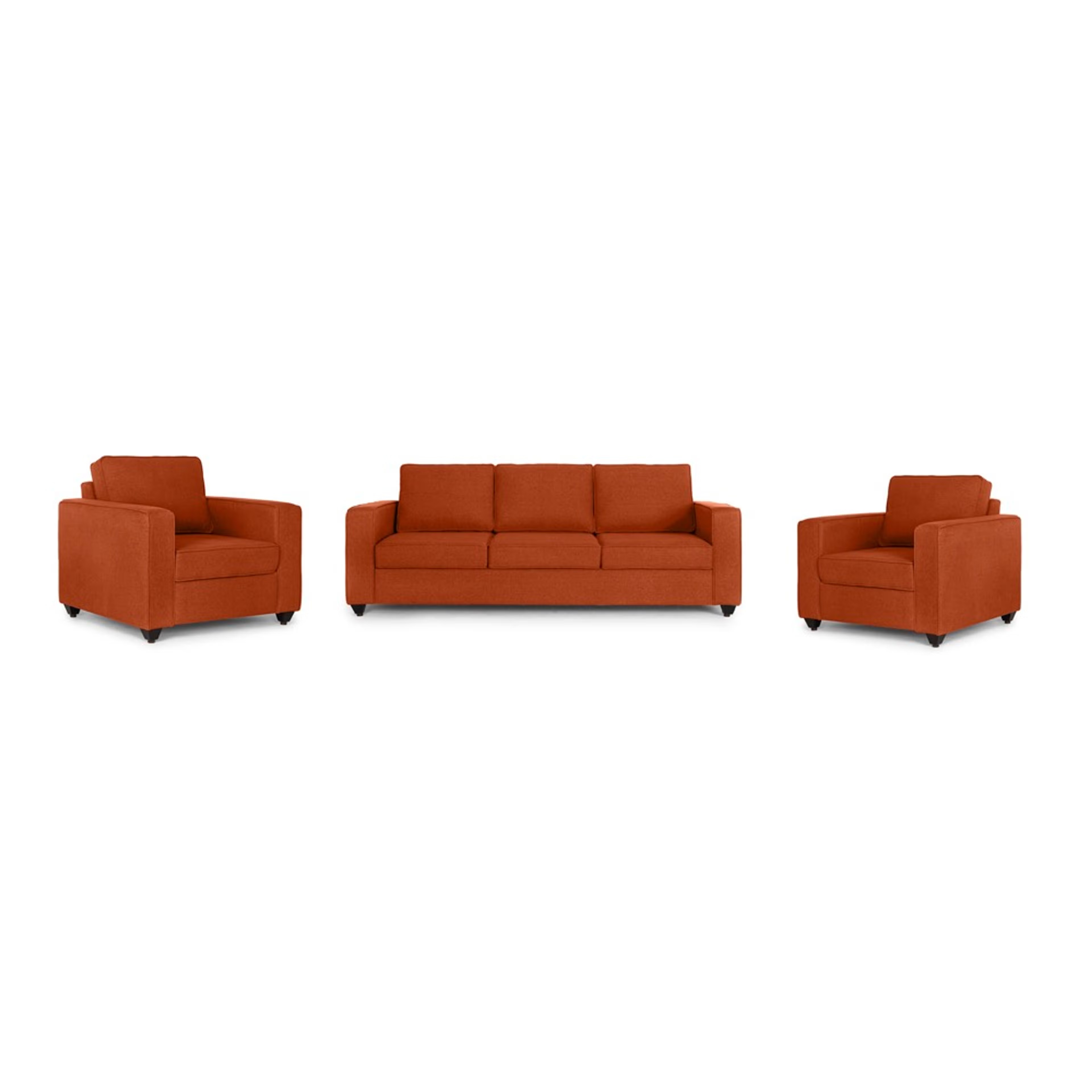 Home 25 Wakefit Napper Sofa Set (3+1+1) Terracotta Regular, Without Storage, 3+1+1, Terracotta
