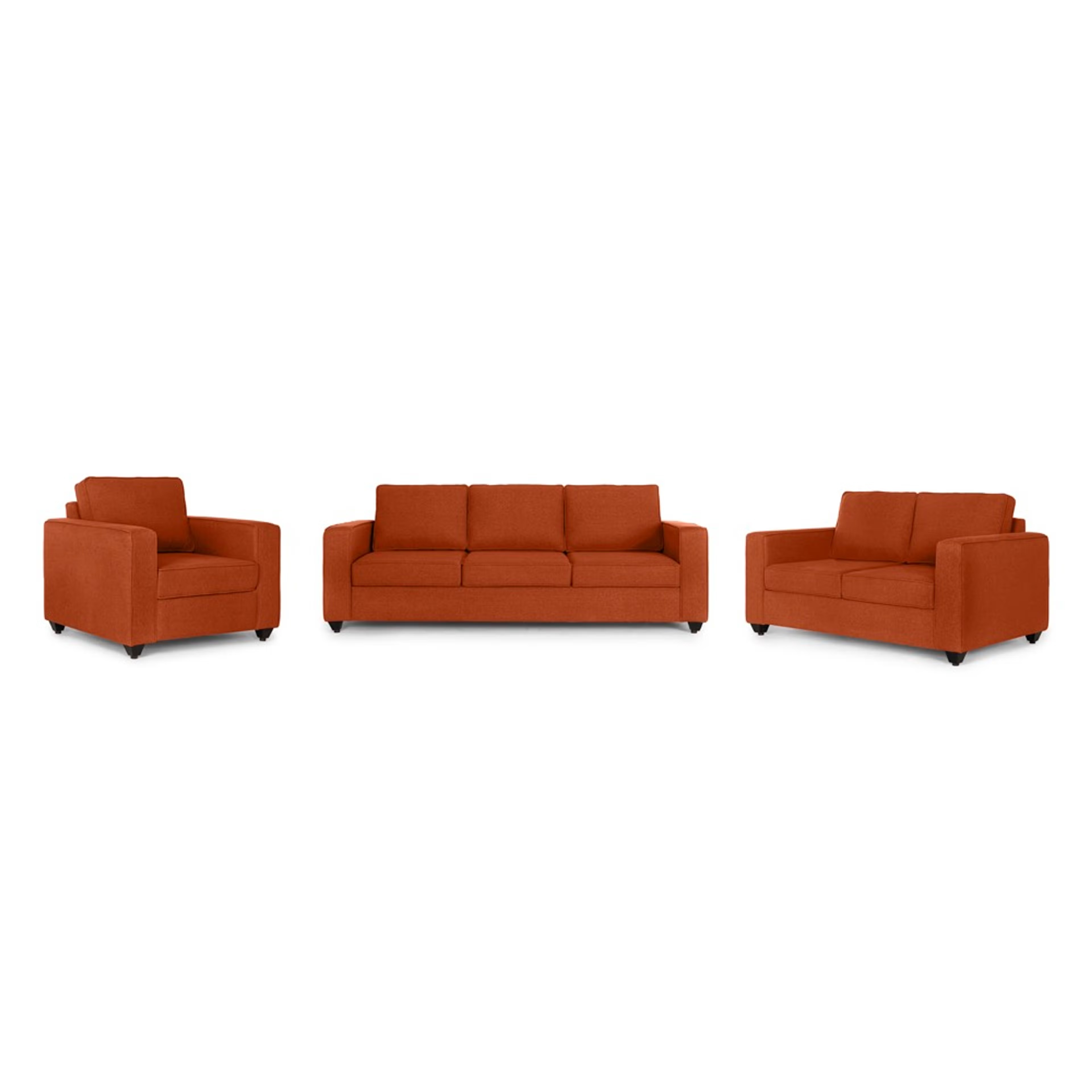 Home 42 Wakefit Napper Sofa Set (3+2+1) Terracotta Regular, Without Storage, 3+2+1, Terracotta