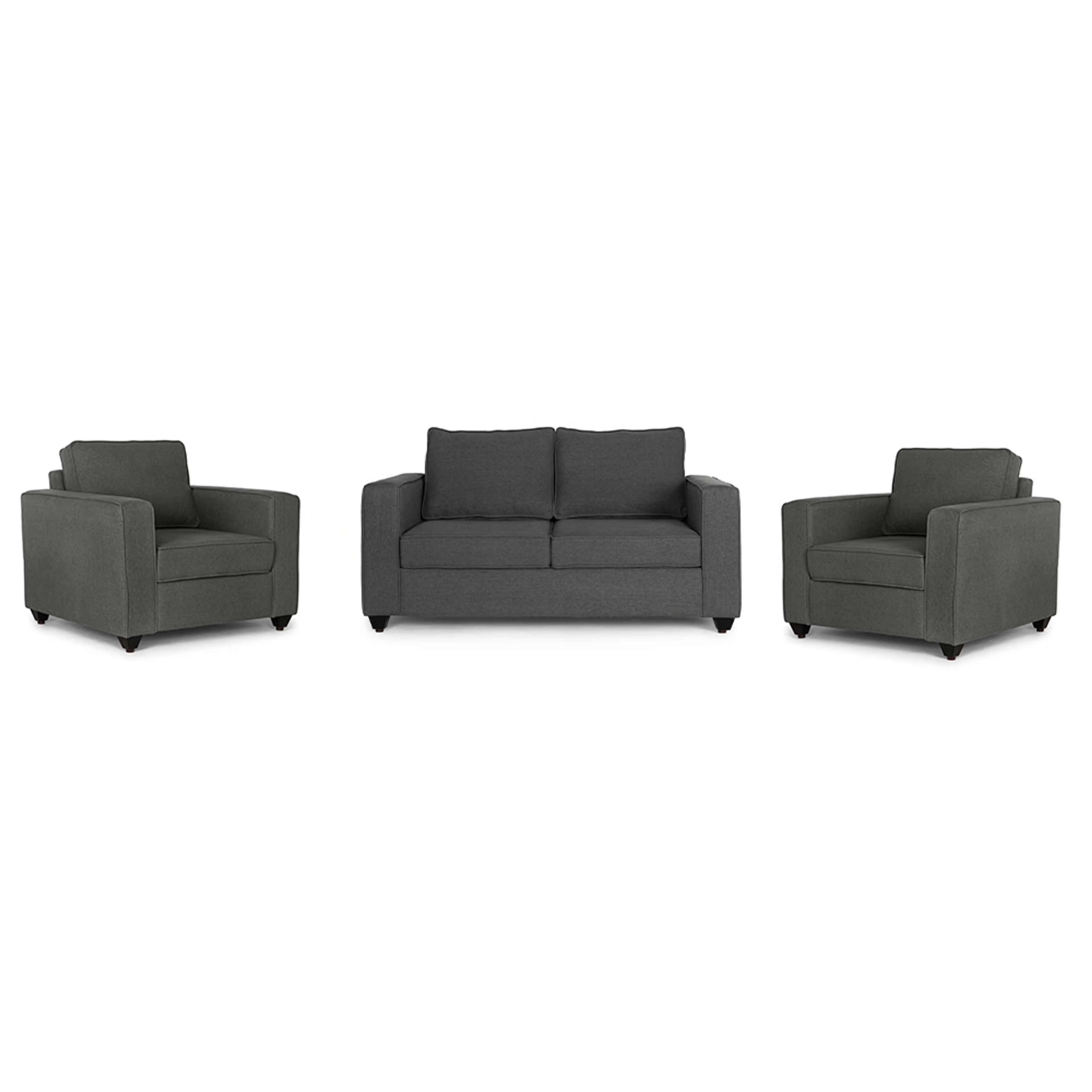 Wakefit Napper Sofa Set (2+1+1) Ash Grey Regular, Without Storage, 2+1+1, Ash Grey
