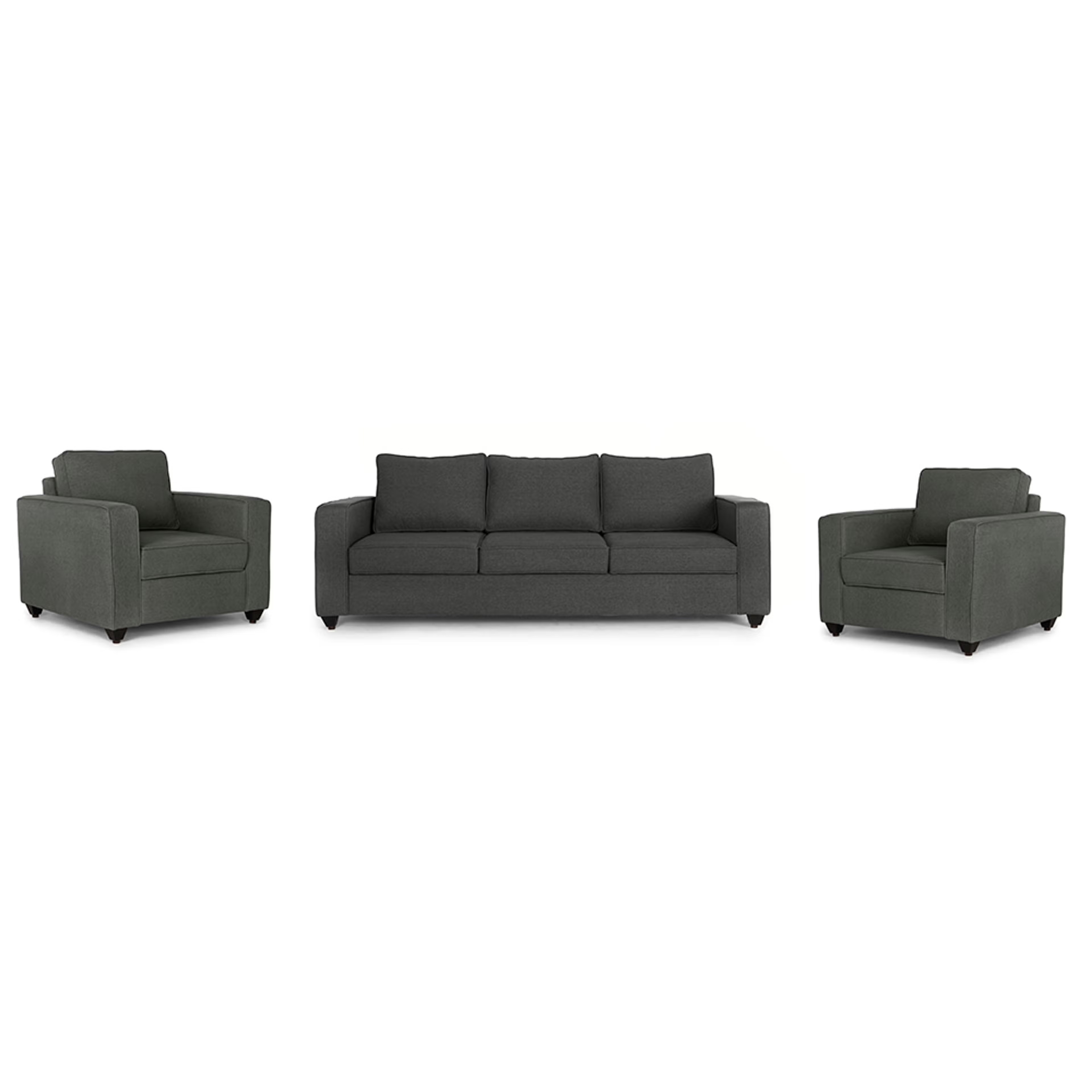 Wakefit Napper Sofa Set (3+1+1) Ash Grey Regular, Without Storage, 3+1+1, Ash Grey