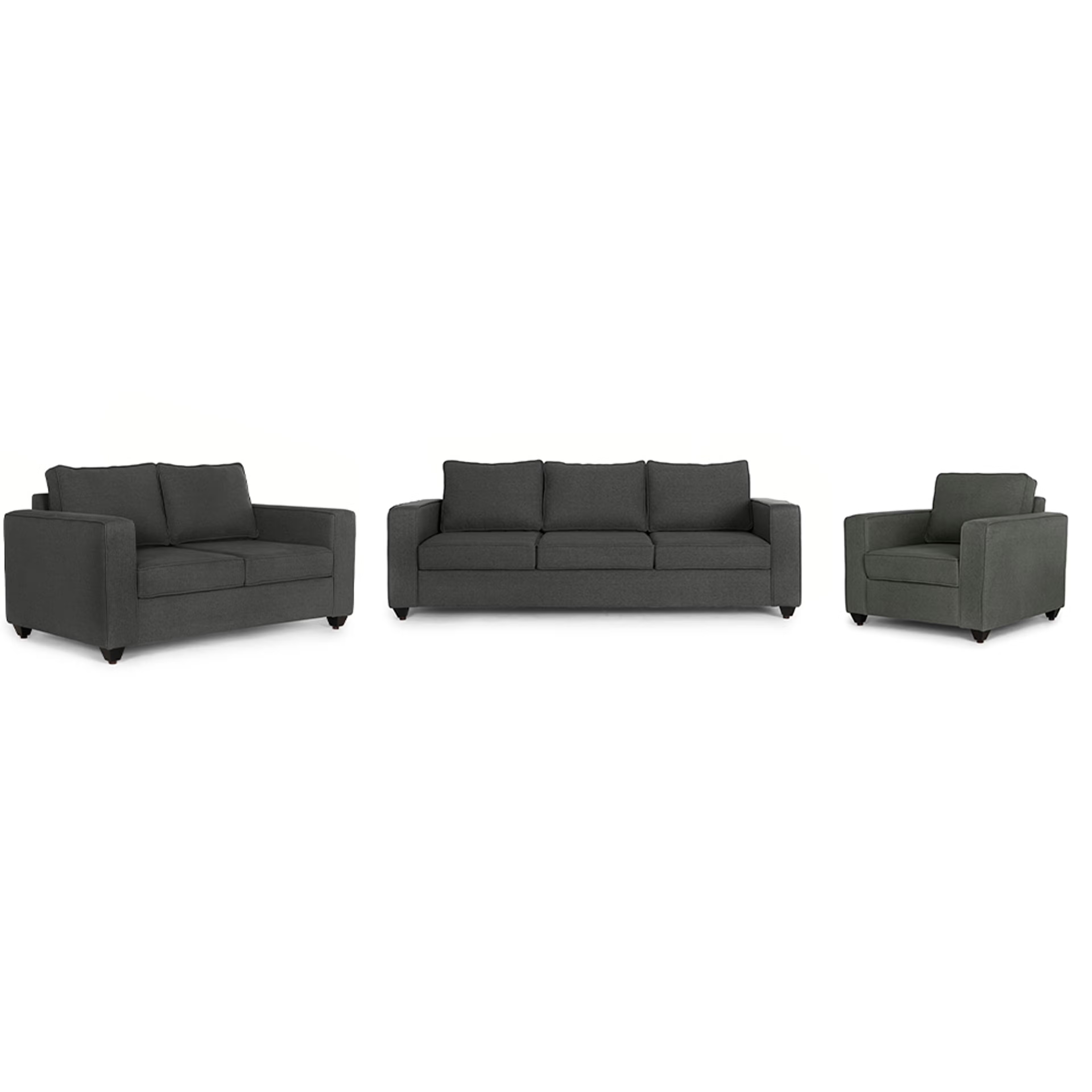 Wakefit Napper Sofa Set (3+2+1) Ash Grey Regular, Without Storage, 3+2+1, Ash Grey