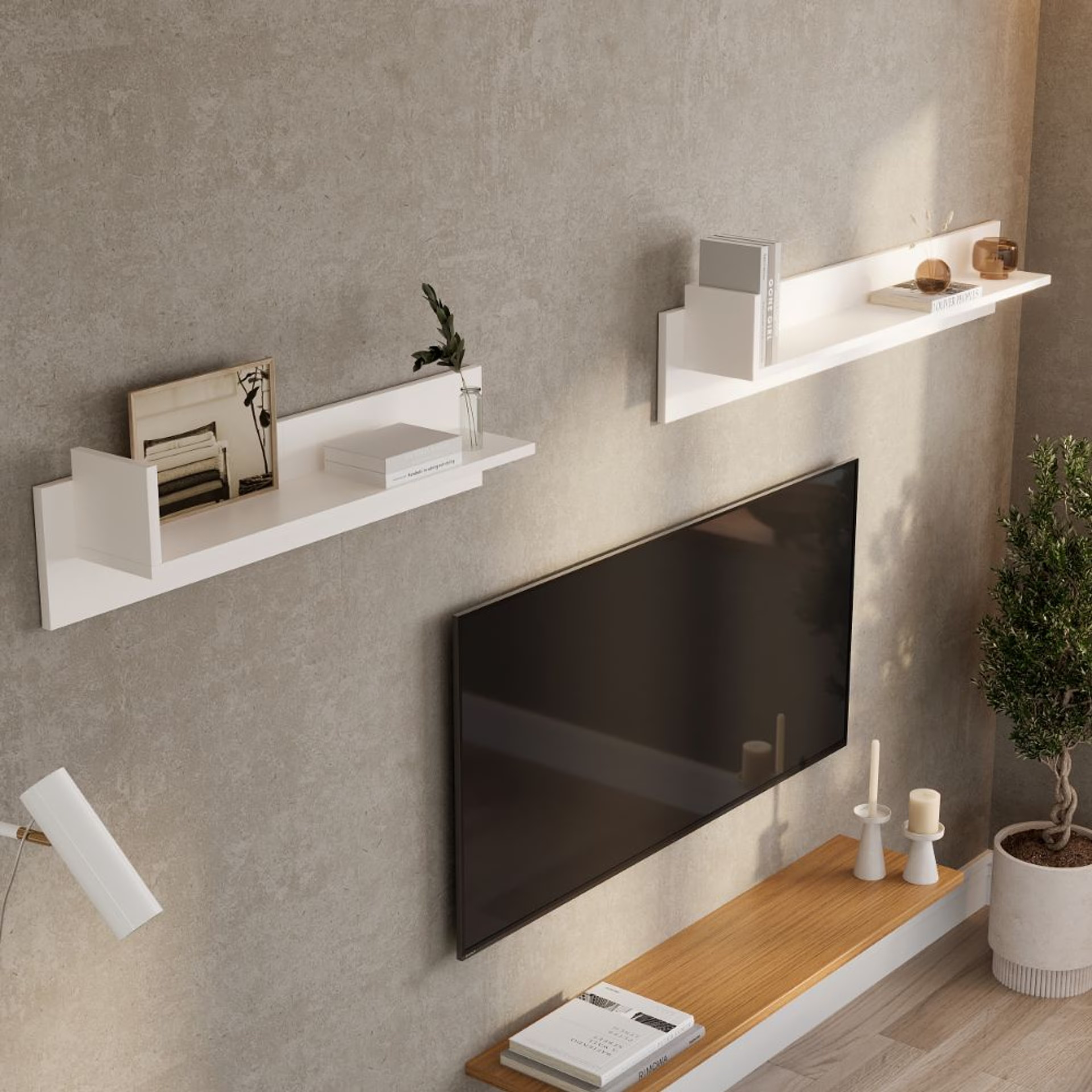 Home 42 Wakefit Fini wallshelf (Frosty White) Frosty White