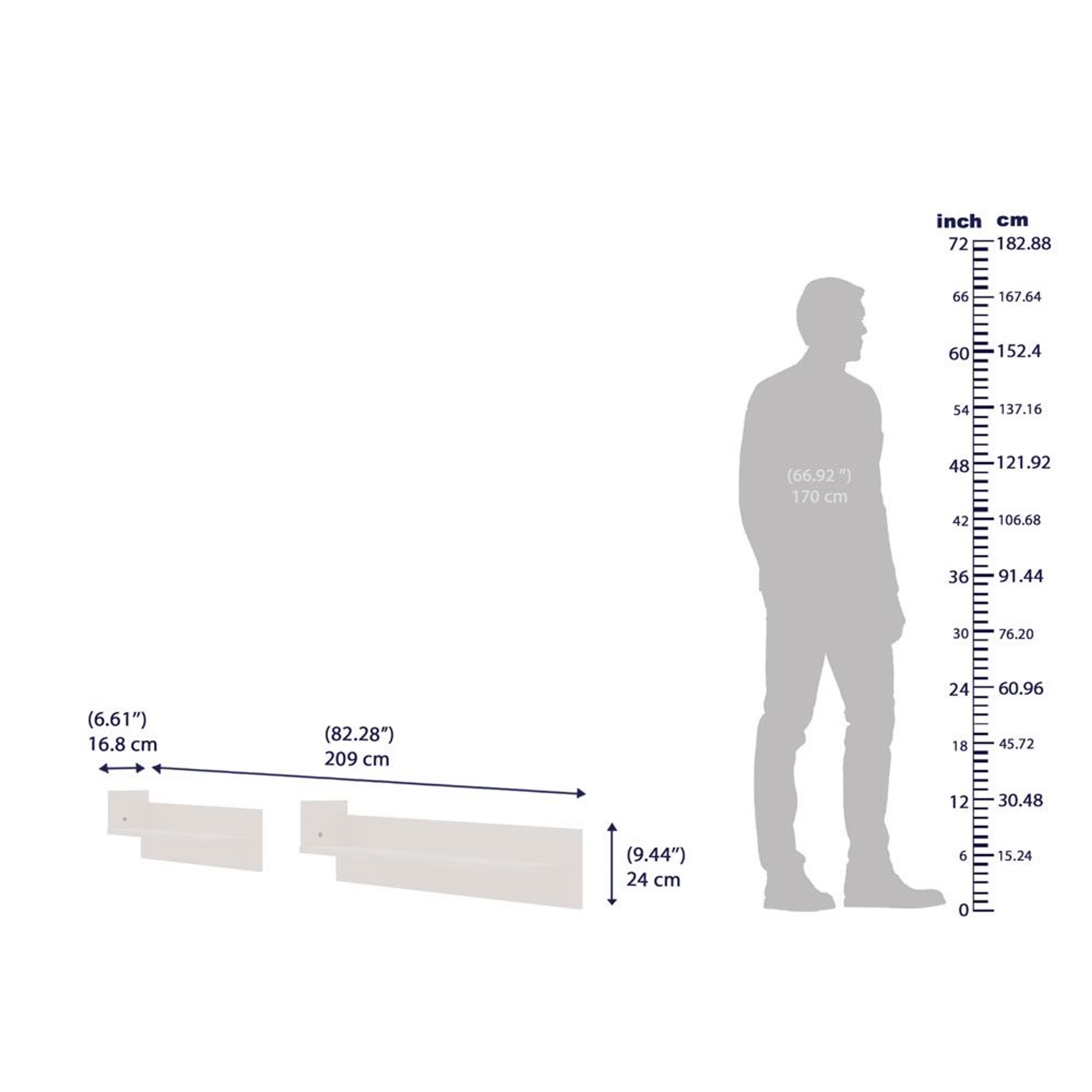 Home 44 Wakefit Fini wallshelf (Frosty White) Frosty White