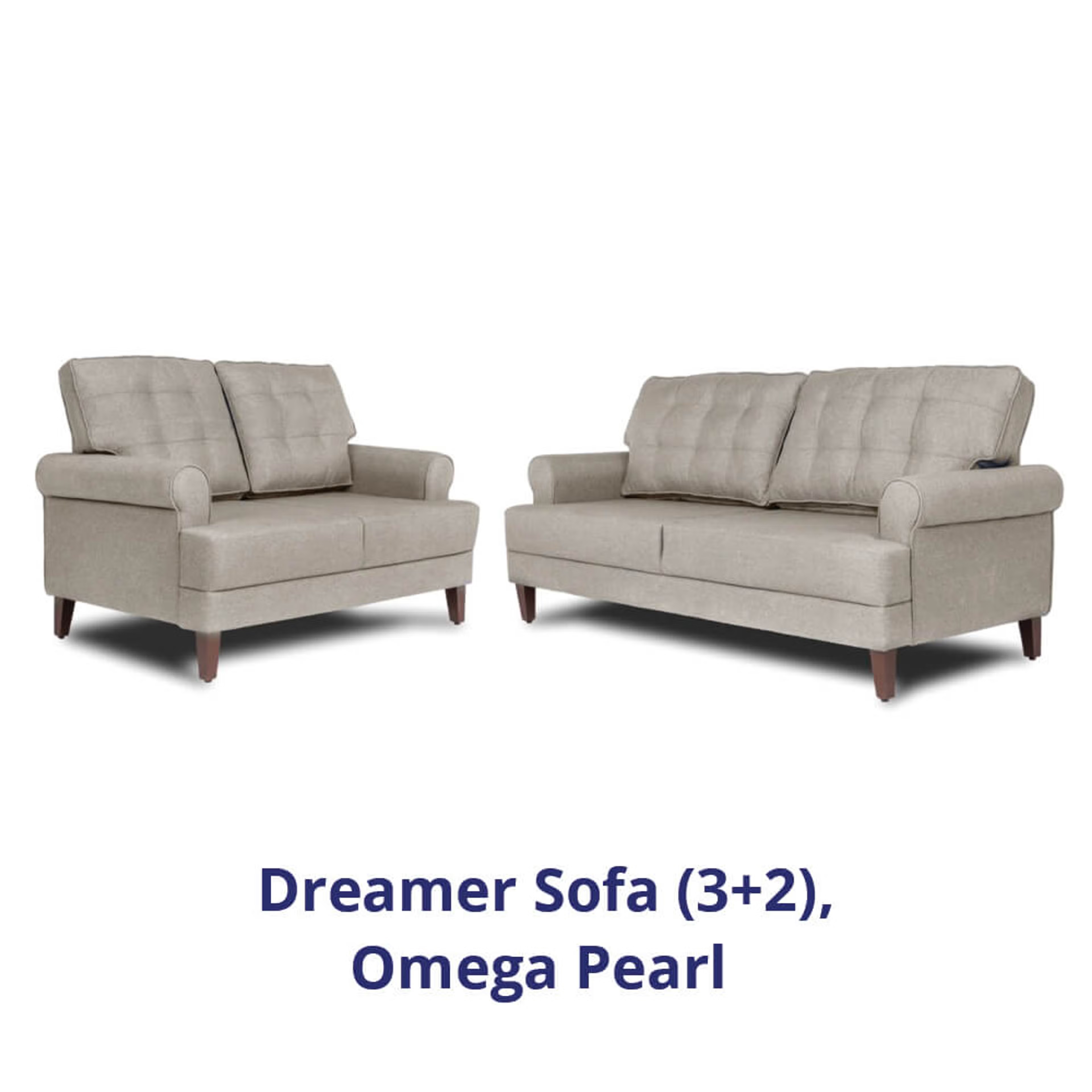 Wakefit Dreamer Sofa Set (3+2) Regular, 3 + 2, Omega Pearl