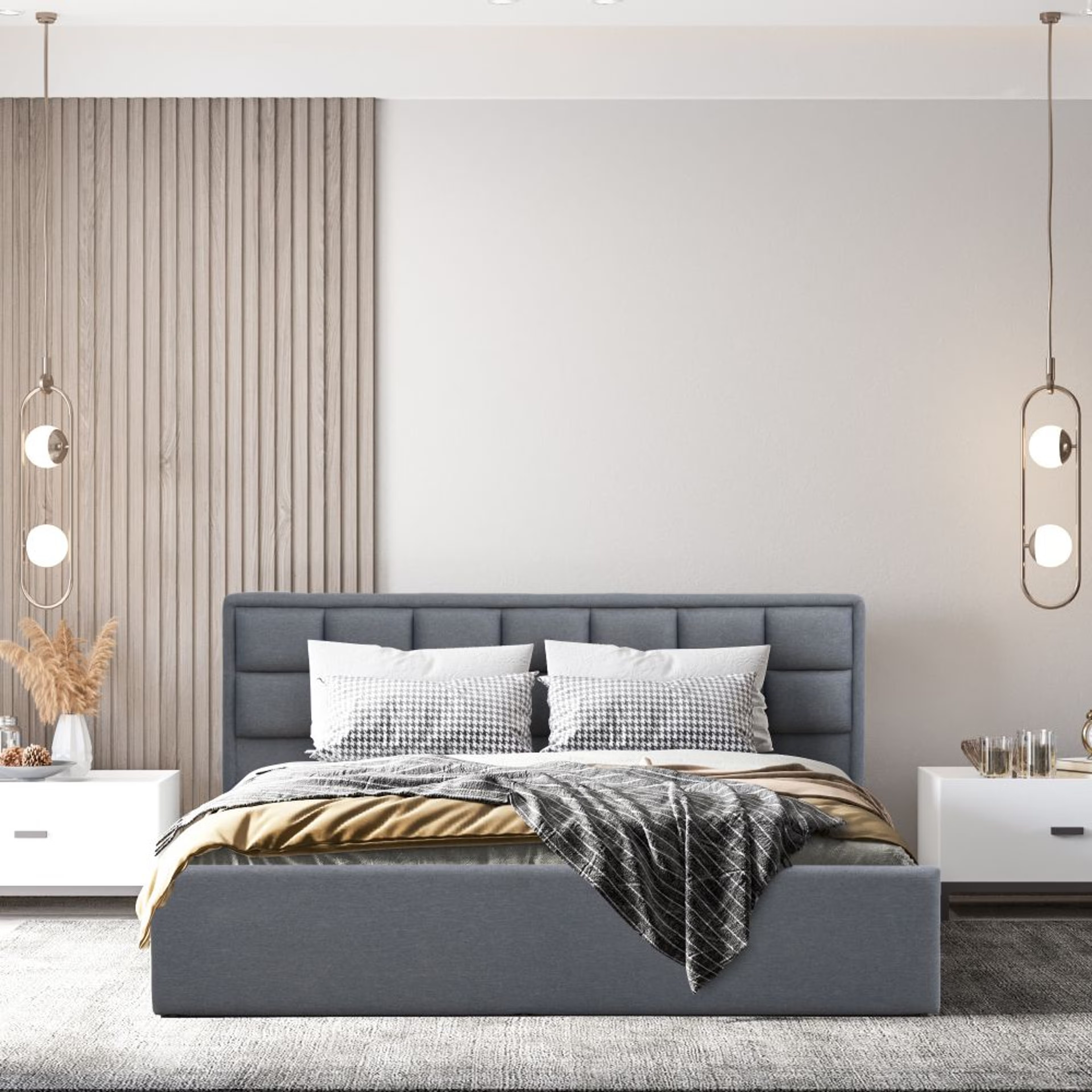 Wakefit Surma King Size Storage Upholstered Bed King - 78" x 72\