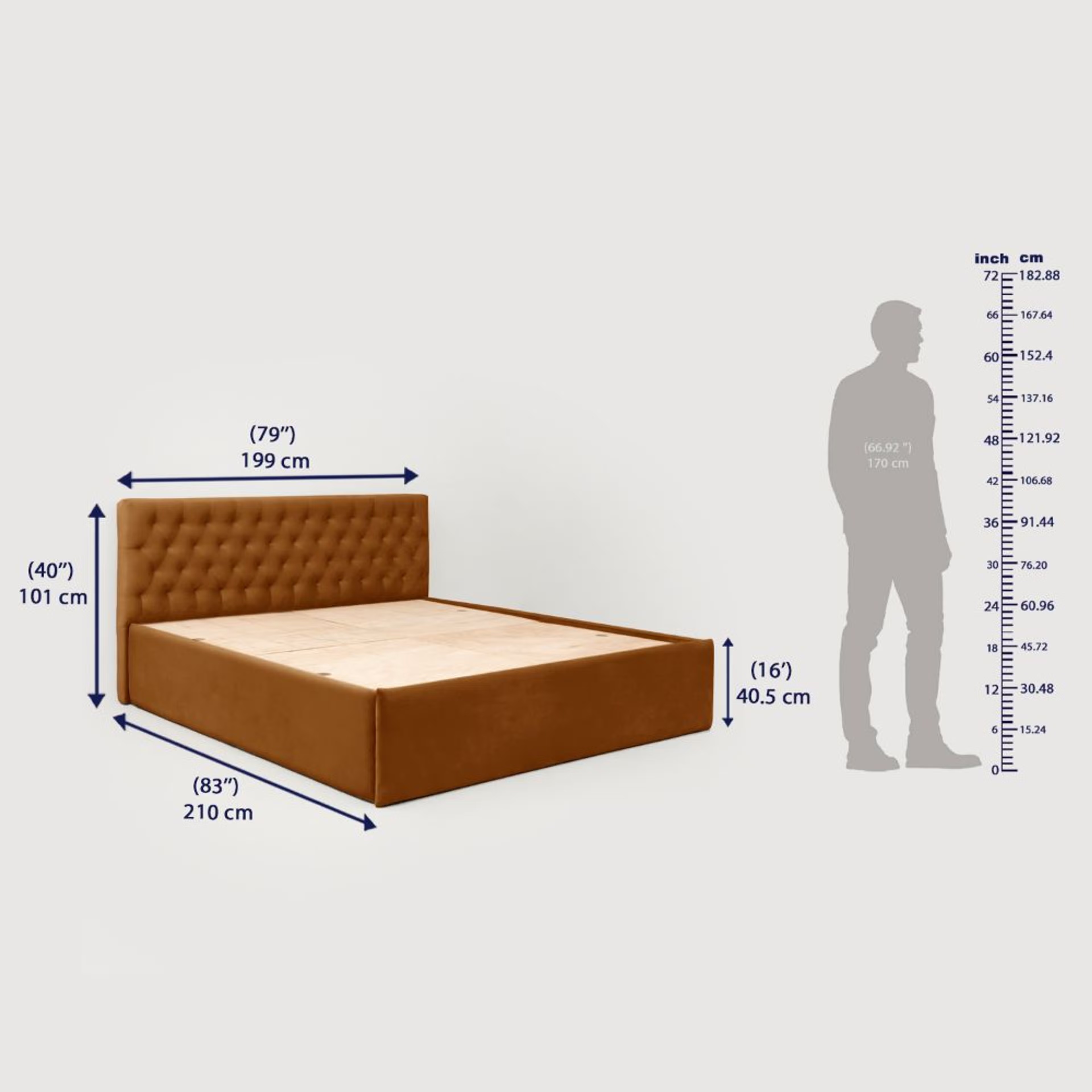 Wakefit Solis King Size Storage Upholstered Bed King - 78" x 72 6 Wakefit Solis King Size Storage Upholstered Bed King - 78" x 72\