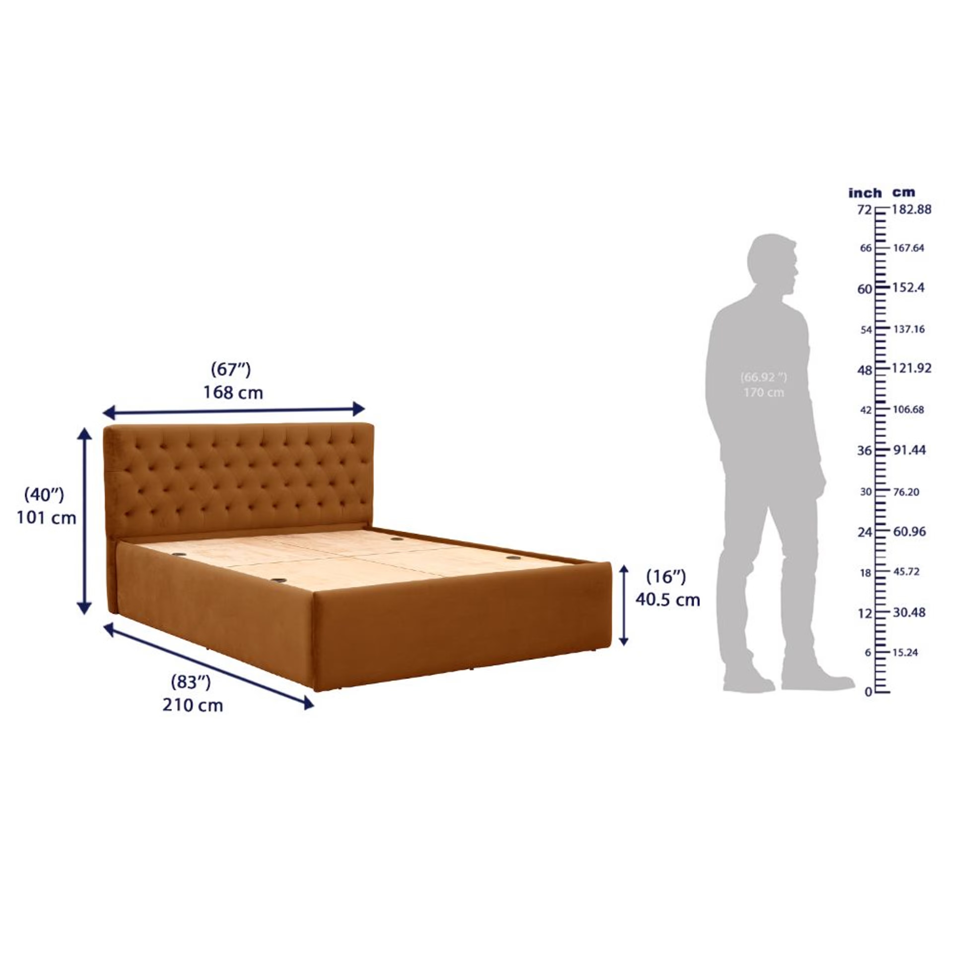Wakefit Solis Queen Size Storage Upholstered Bed Queen - 78" x 60 6 Wakefit Solis Queen Size Storage Upholstered Bed Queen - 78" x 60\