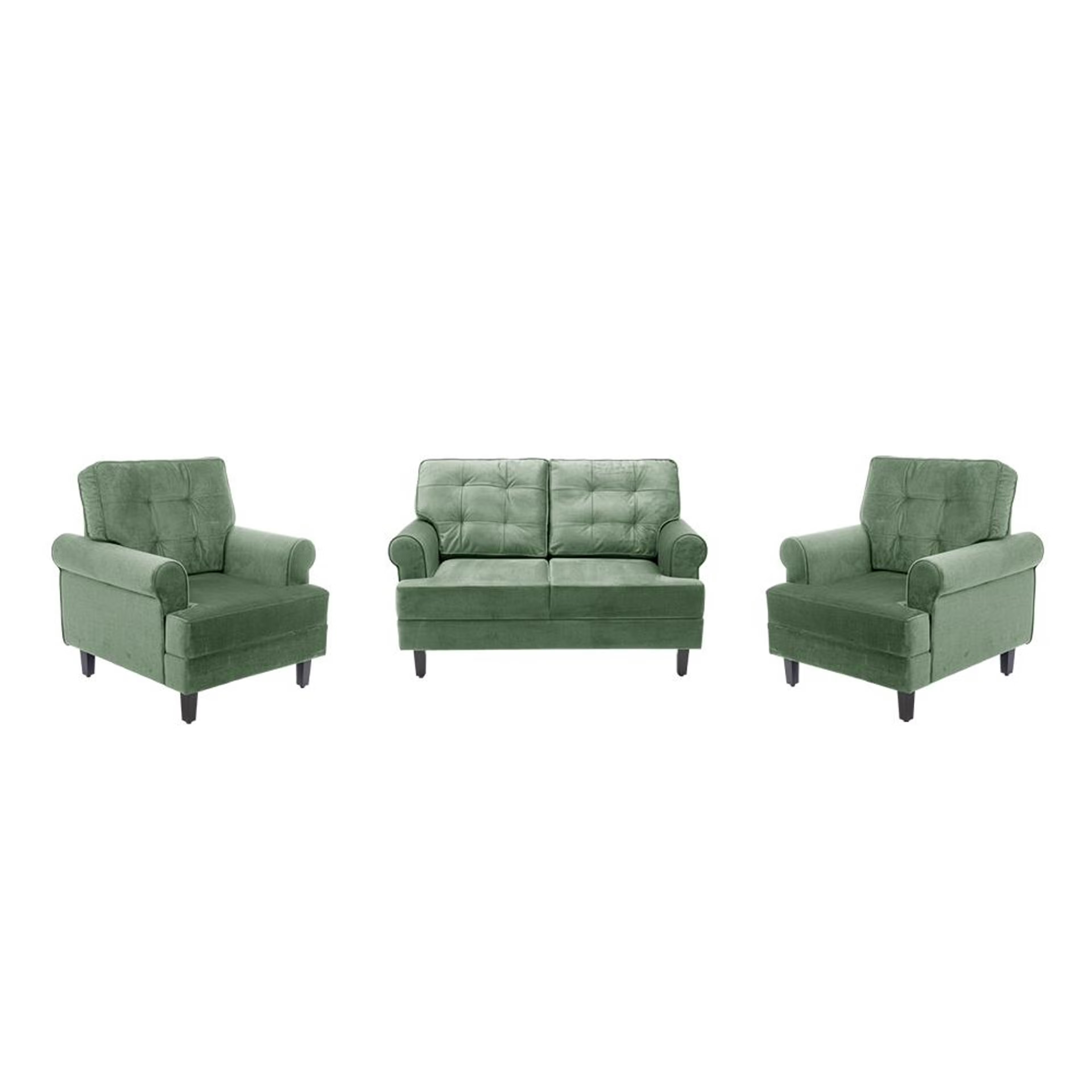 Wakefit Dreamer Plus Sofa Set - (2+1+1) Regular, Set (2+1+1), Green