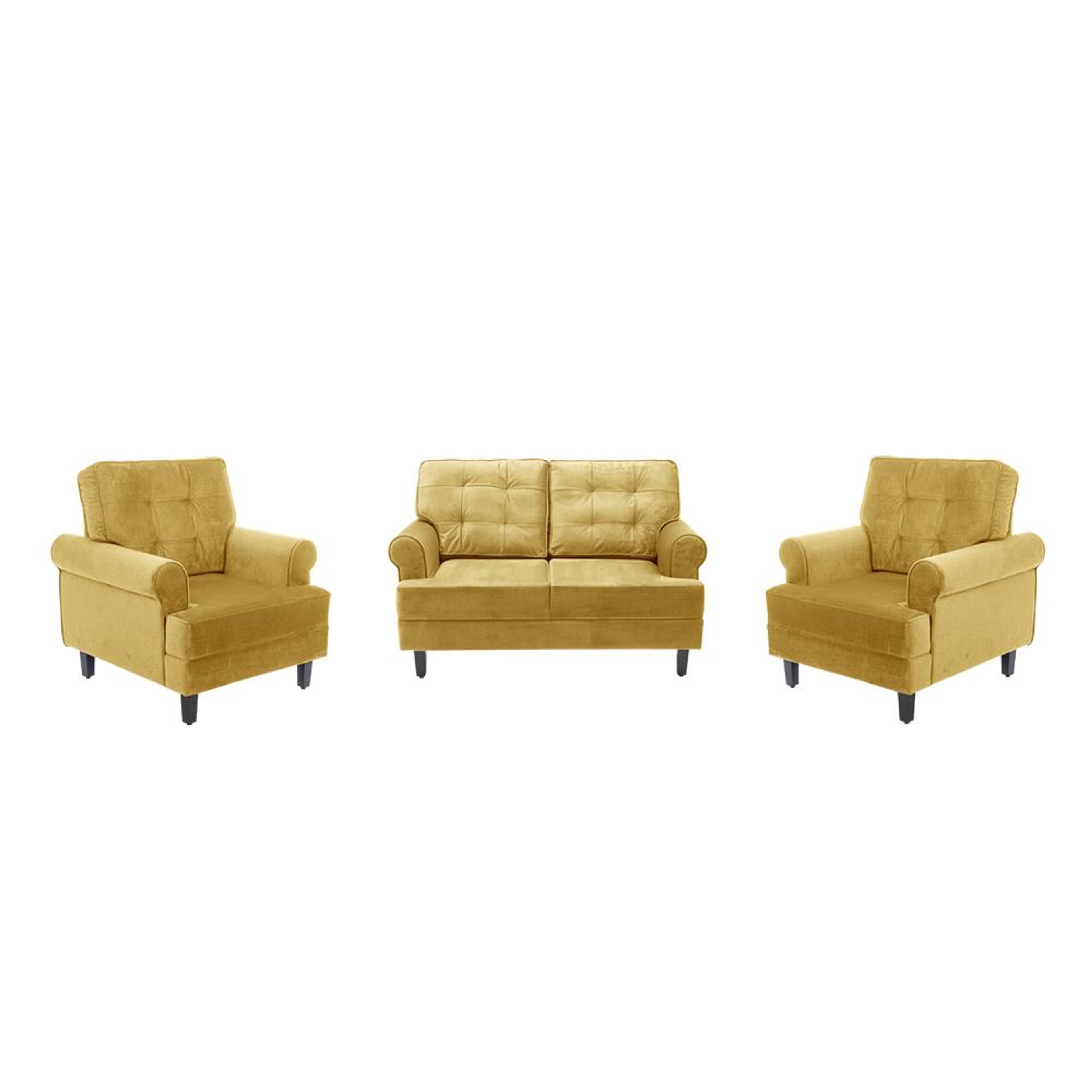 Wakefit Dreamer Plus Sofa Set - (2+1+1) Regular, Set (2+1+1), Yellow