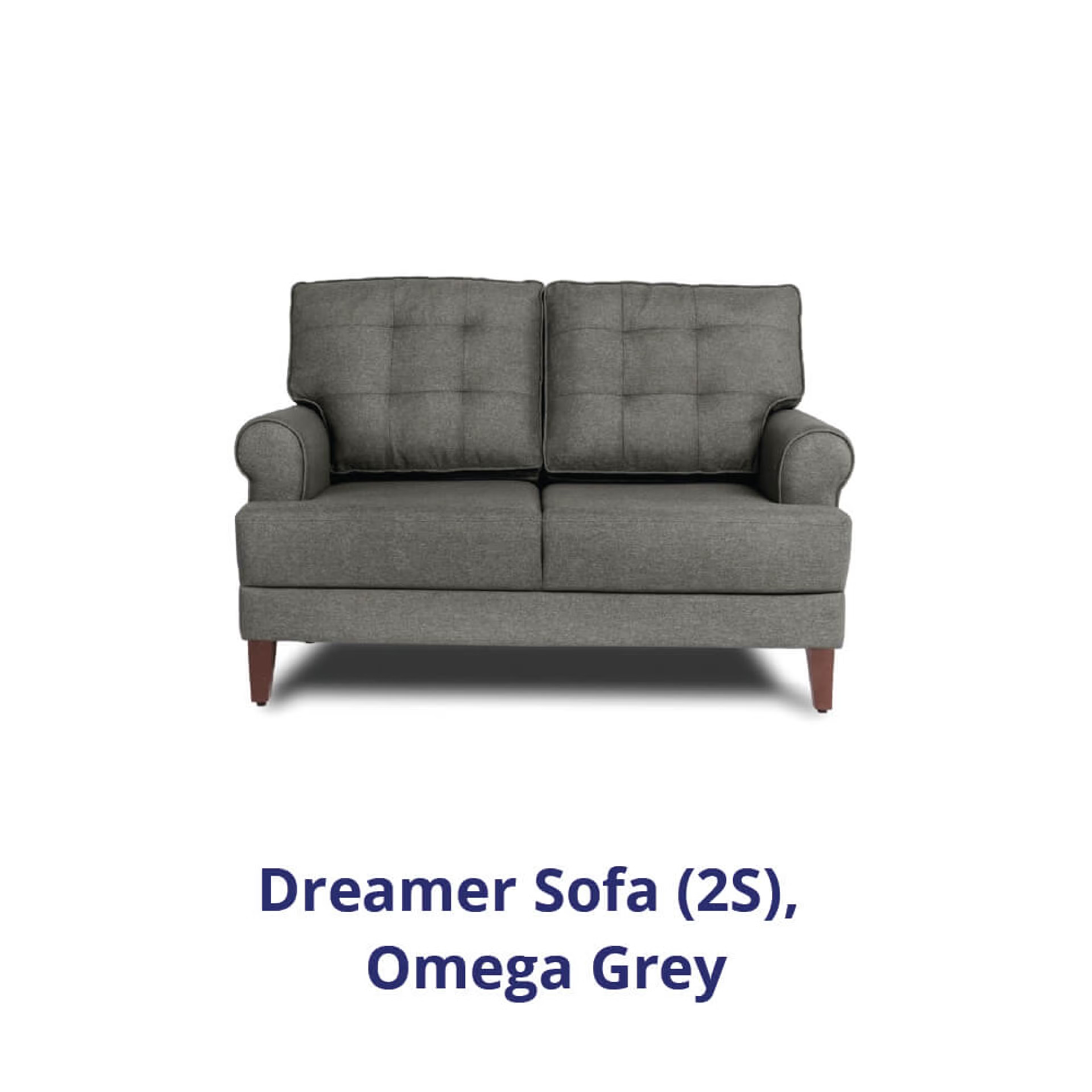 Wakefit Dreamer Sofa - Two Seater Regular, 2, Omega Grey