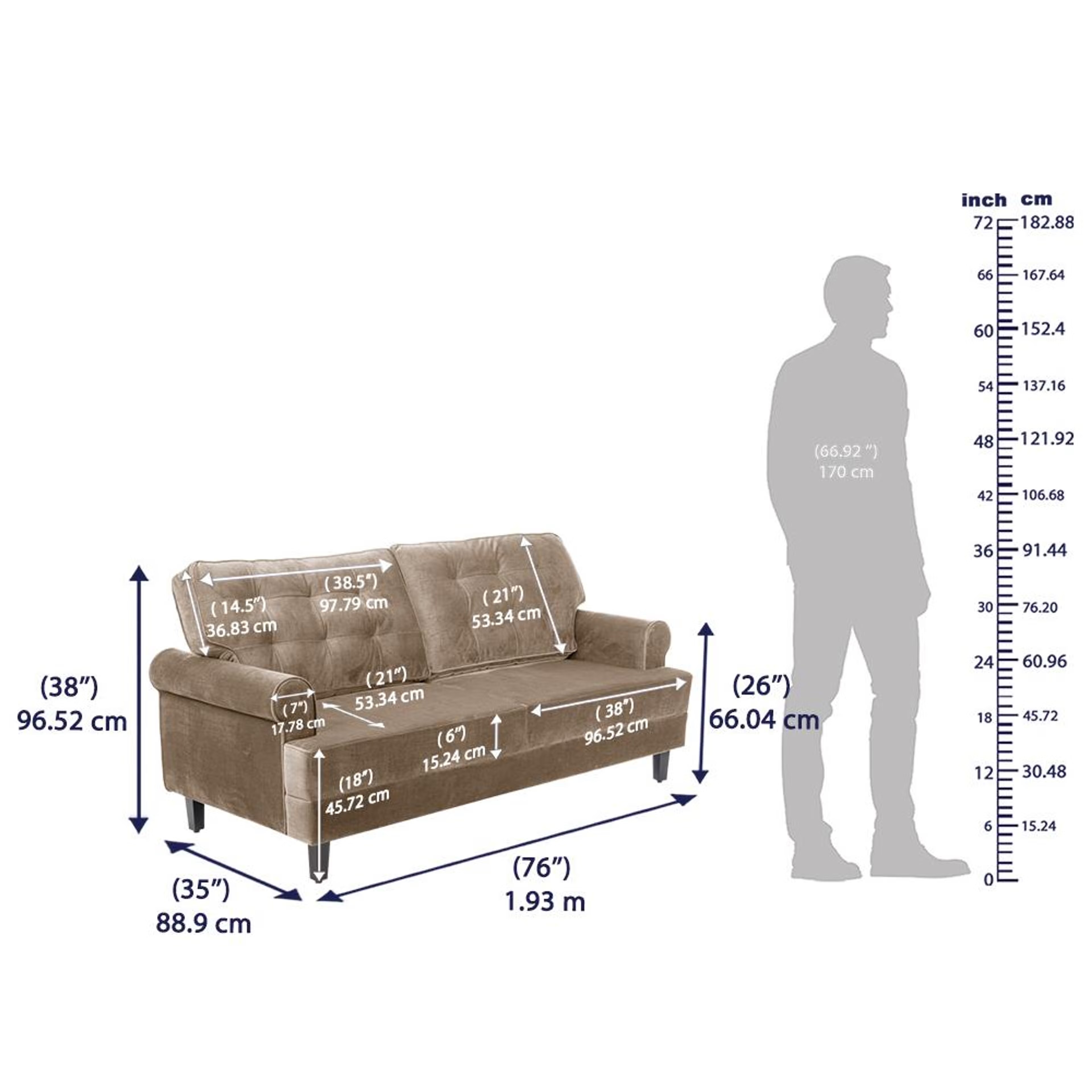 Home 29 Wakefit Dreamer Plus Sofa Set - (3+2+1) Regular, Set (3+2+1), Mocha Brown
