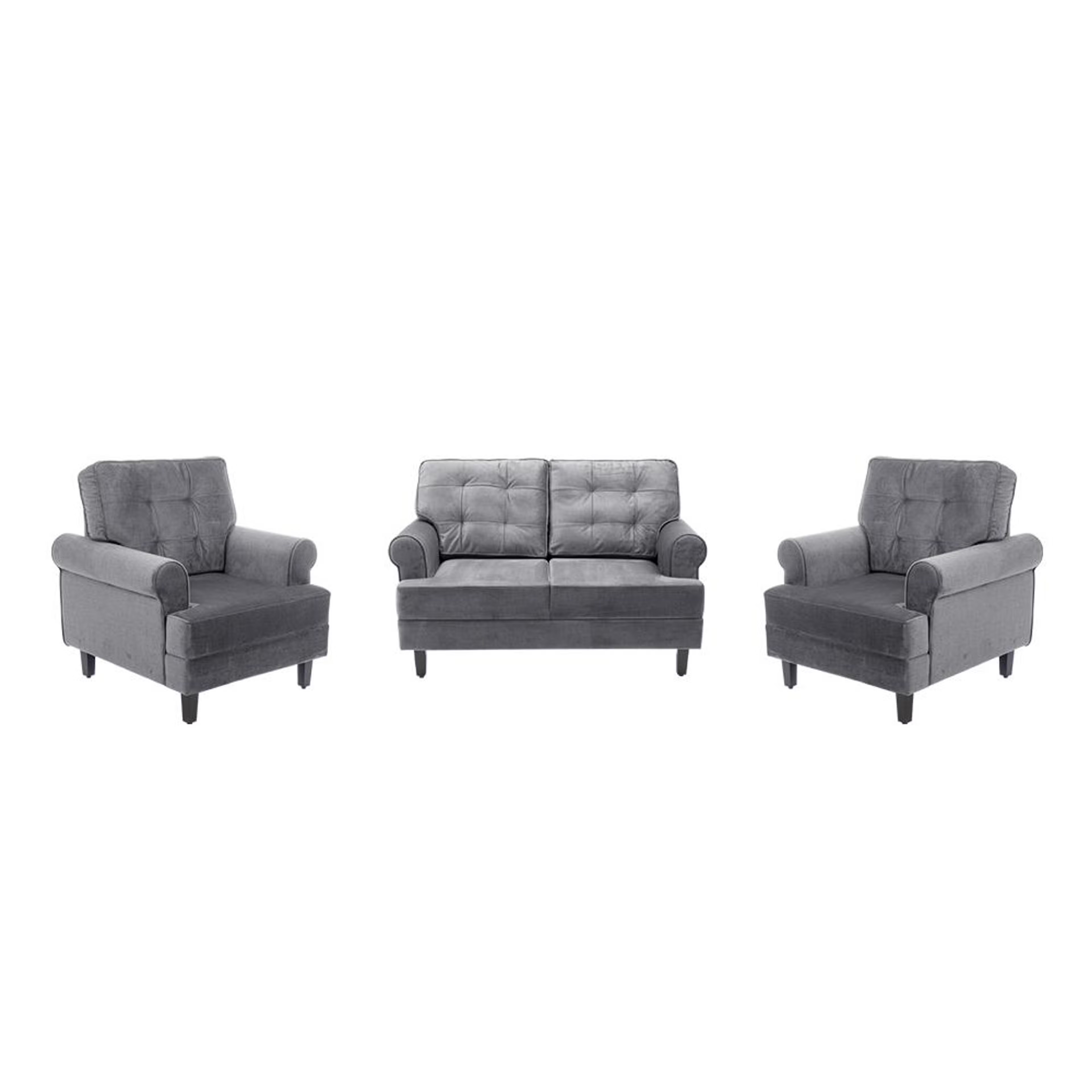 Home 41 Wakefit Dreamer Plus Sofa Set - (2+1+1) Regular, Set (2+1+1), Charcoal Grey