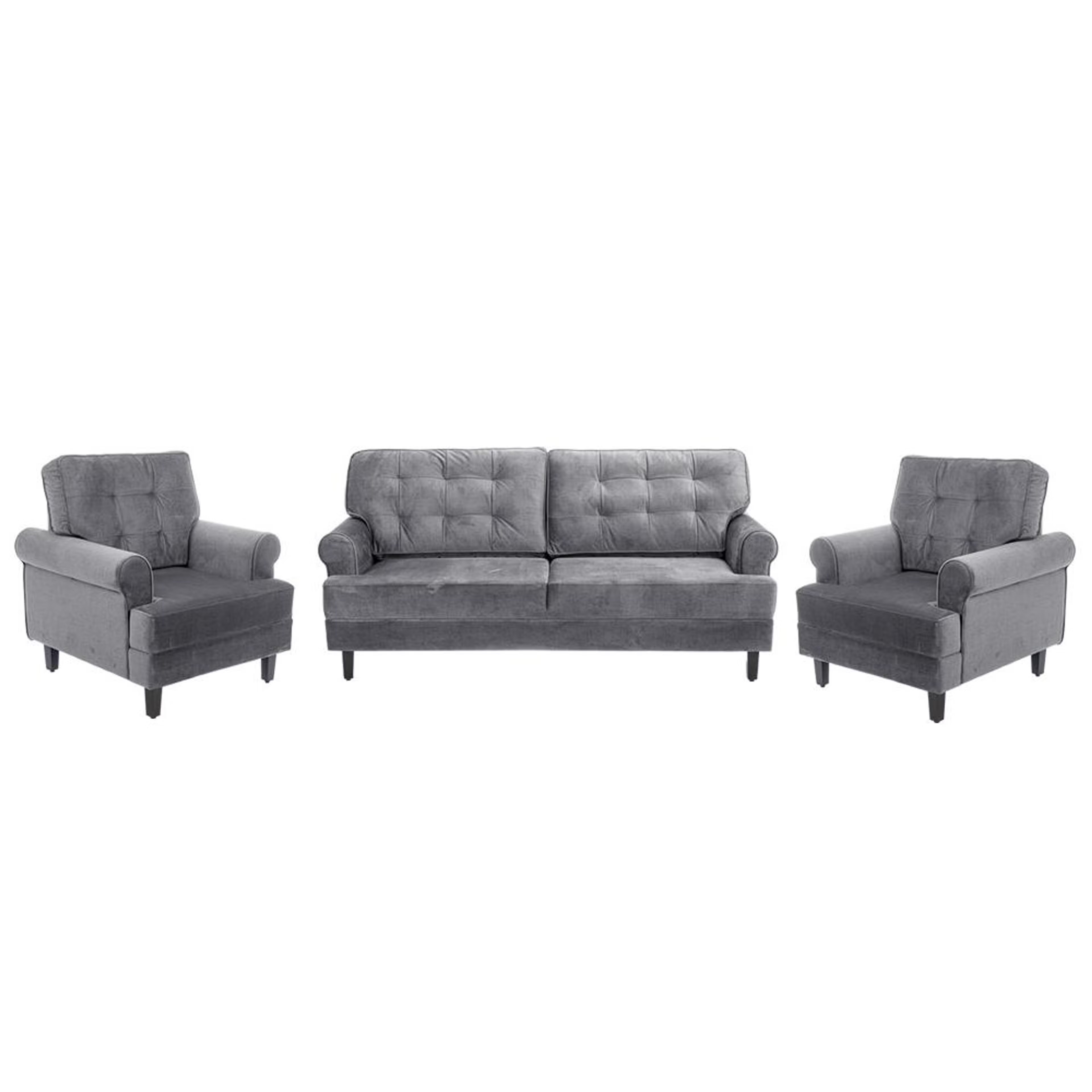 Wakefit Dreamer Plus Sofa Set - (3+1+1) Regular, Set (3+1+1), Charcoal Grey