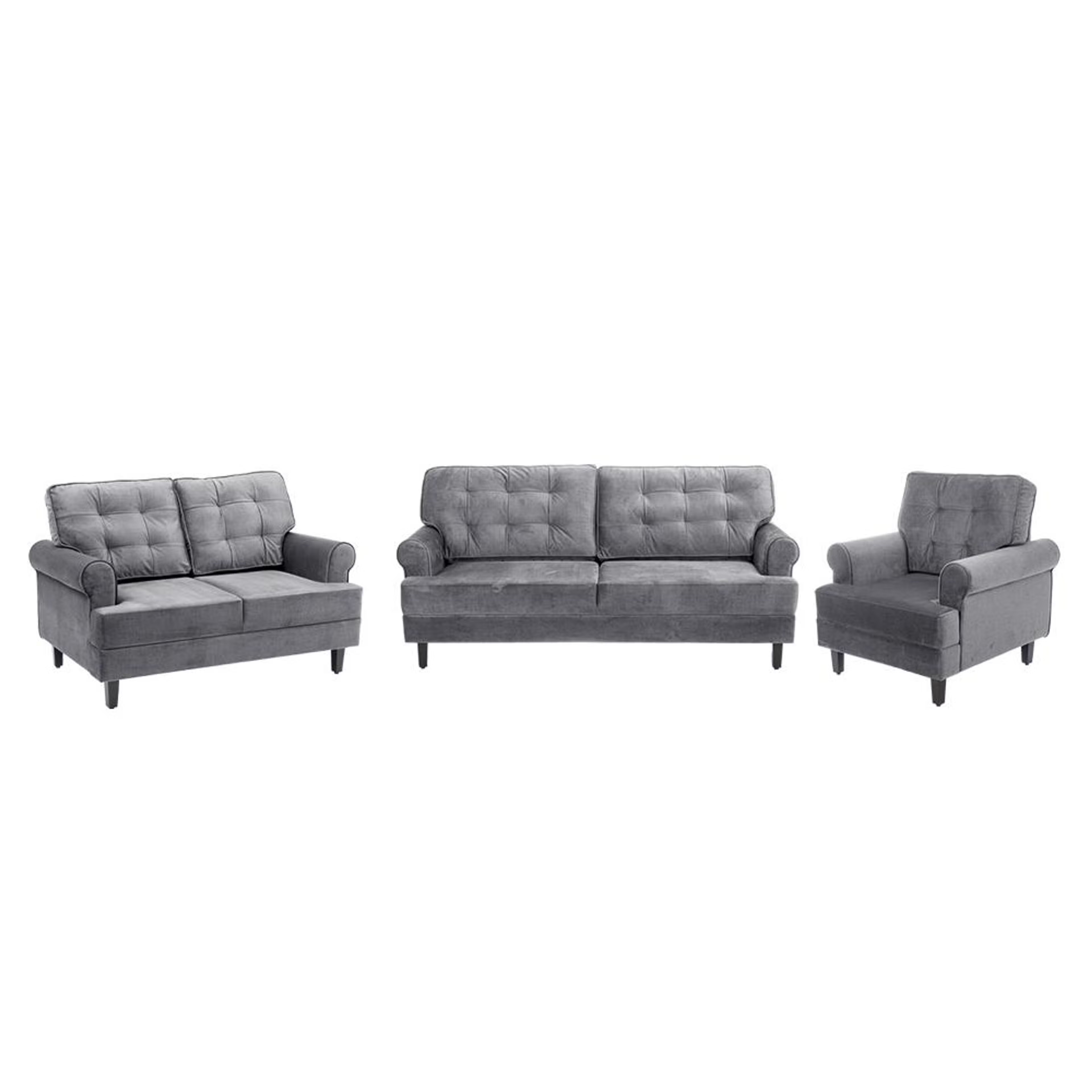 Wakefit Dreamer Plus Sofa Set - (3+2+1) Regular, Set (3+2+1), Charcoal Grey