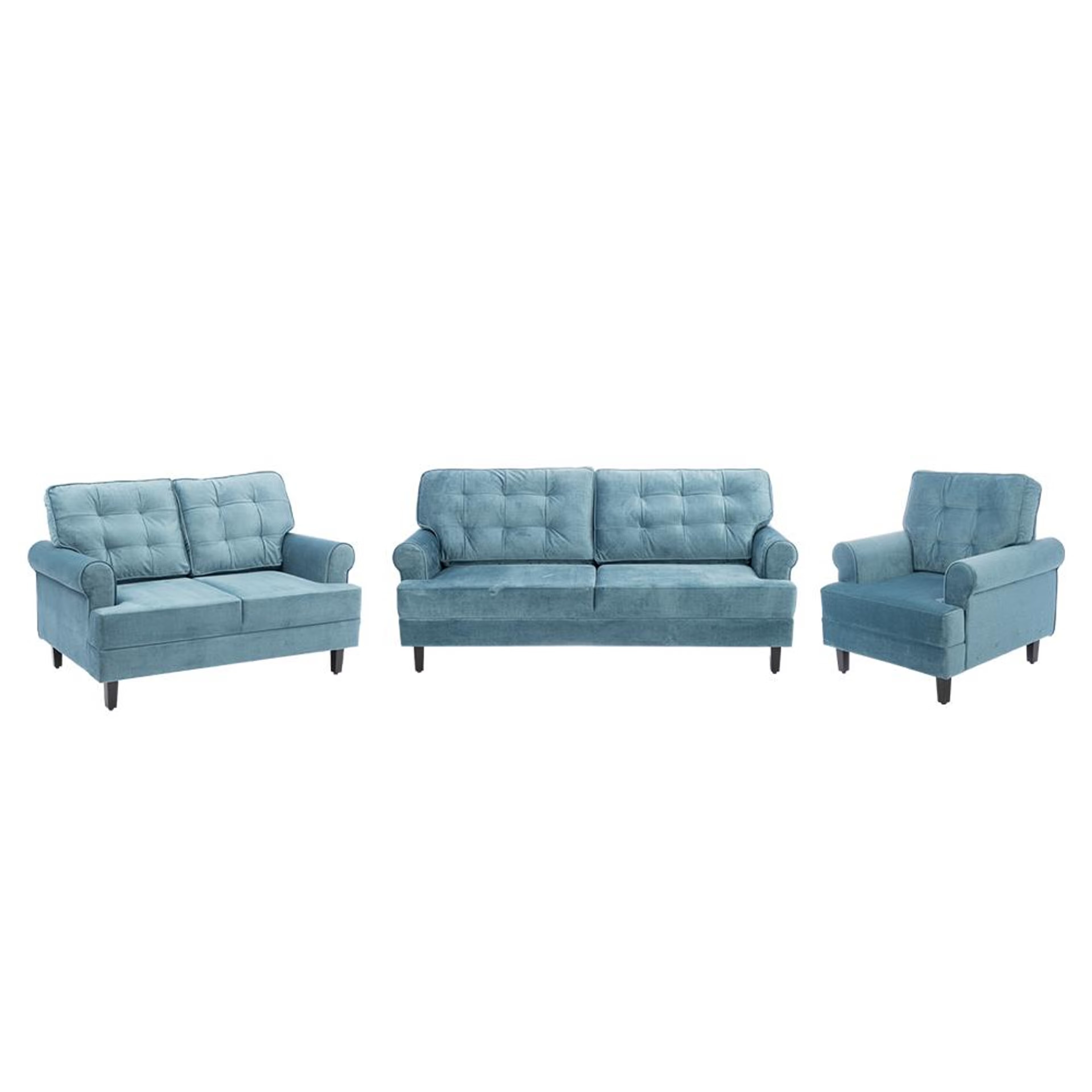 Wakefit Dreamer Plus Sofa Set - (3+2+1) Regular, Set (3+2+1), Aqua Blue