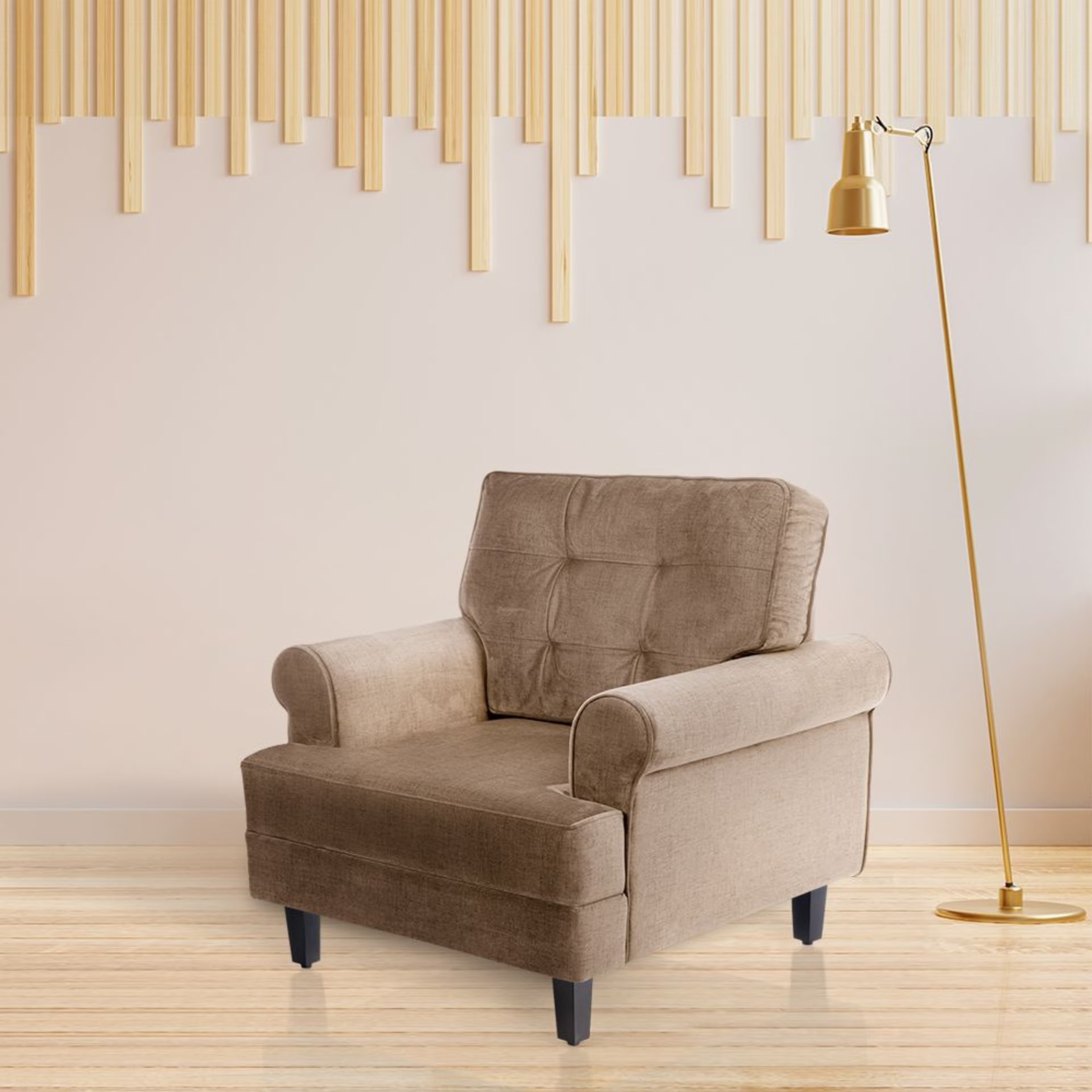Wakefit Dreamer Plus Sofa - Single Seater Regular, Single Seater, Mocha Brown
