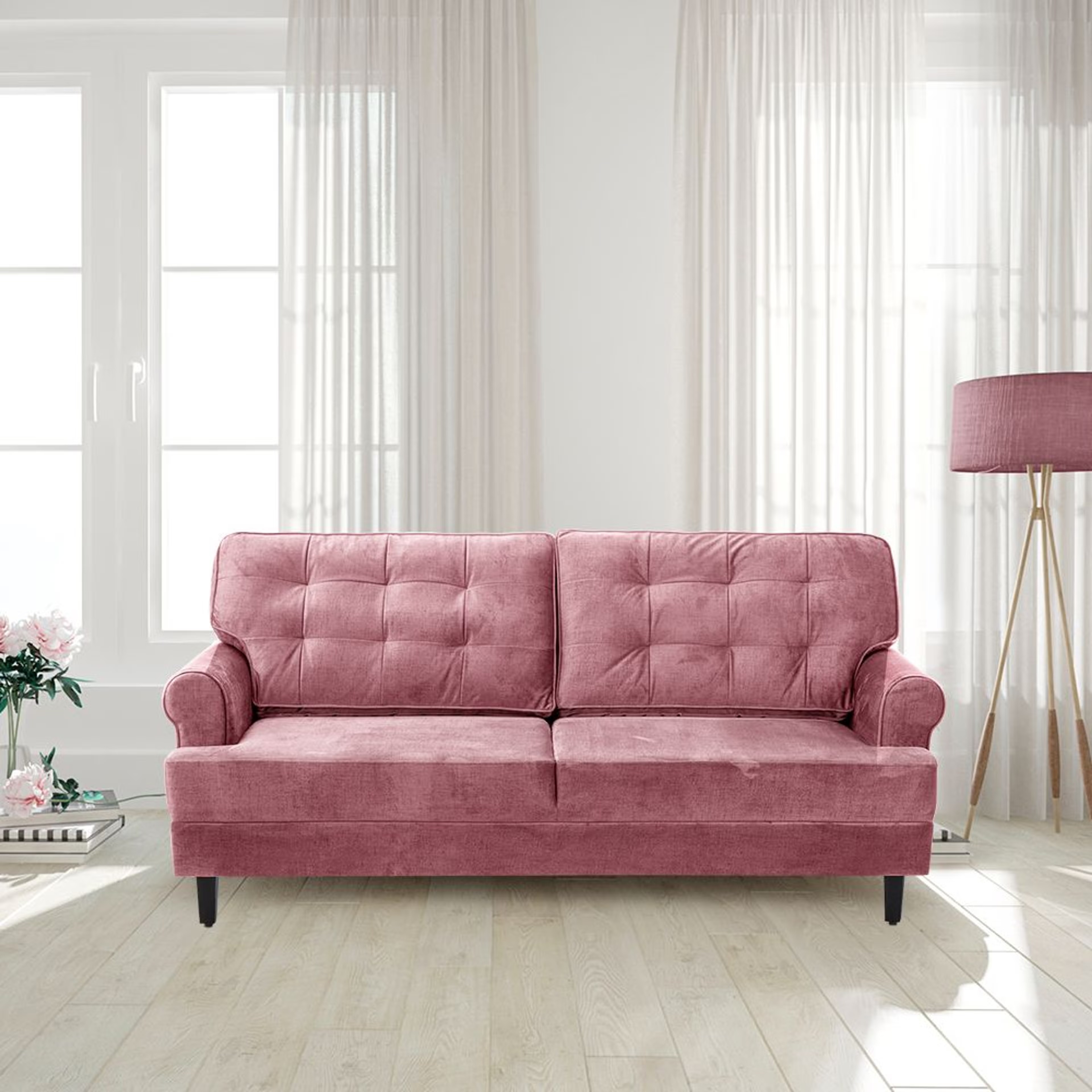 Wakefit Dreamer Plus Sofa -Three Seater Regular, Three Seater, Rose Brown