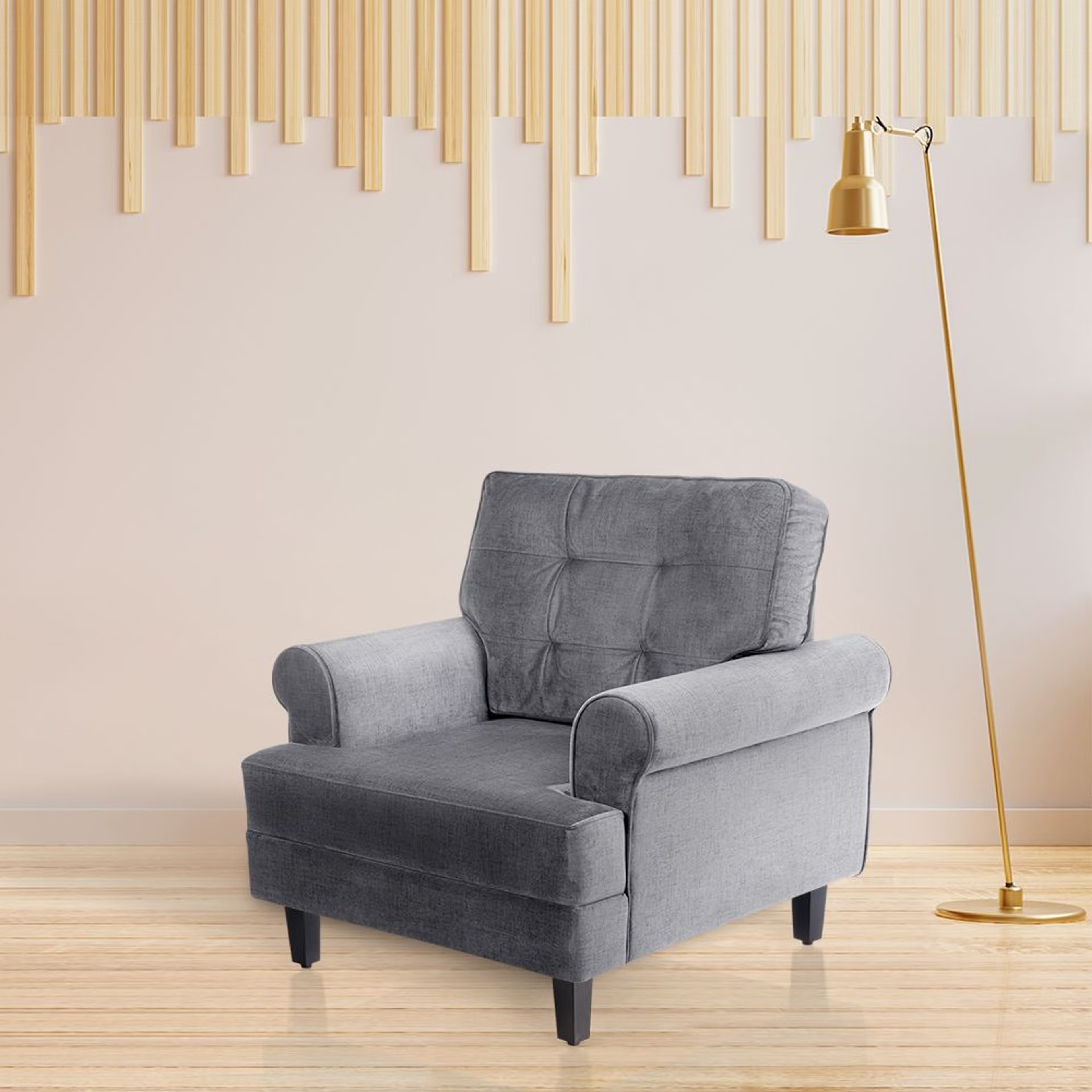 Home 36 Wakefit Dreamer Plus Sofa - Single Seater Regular, Single Seater, Charcoal Grey