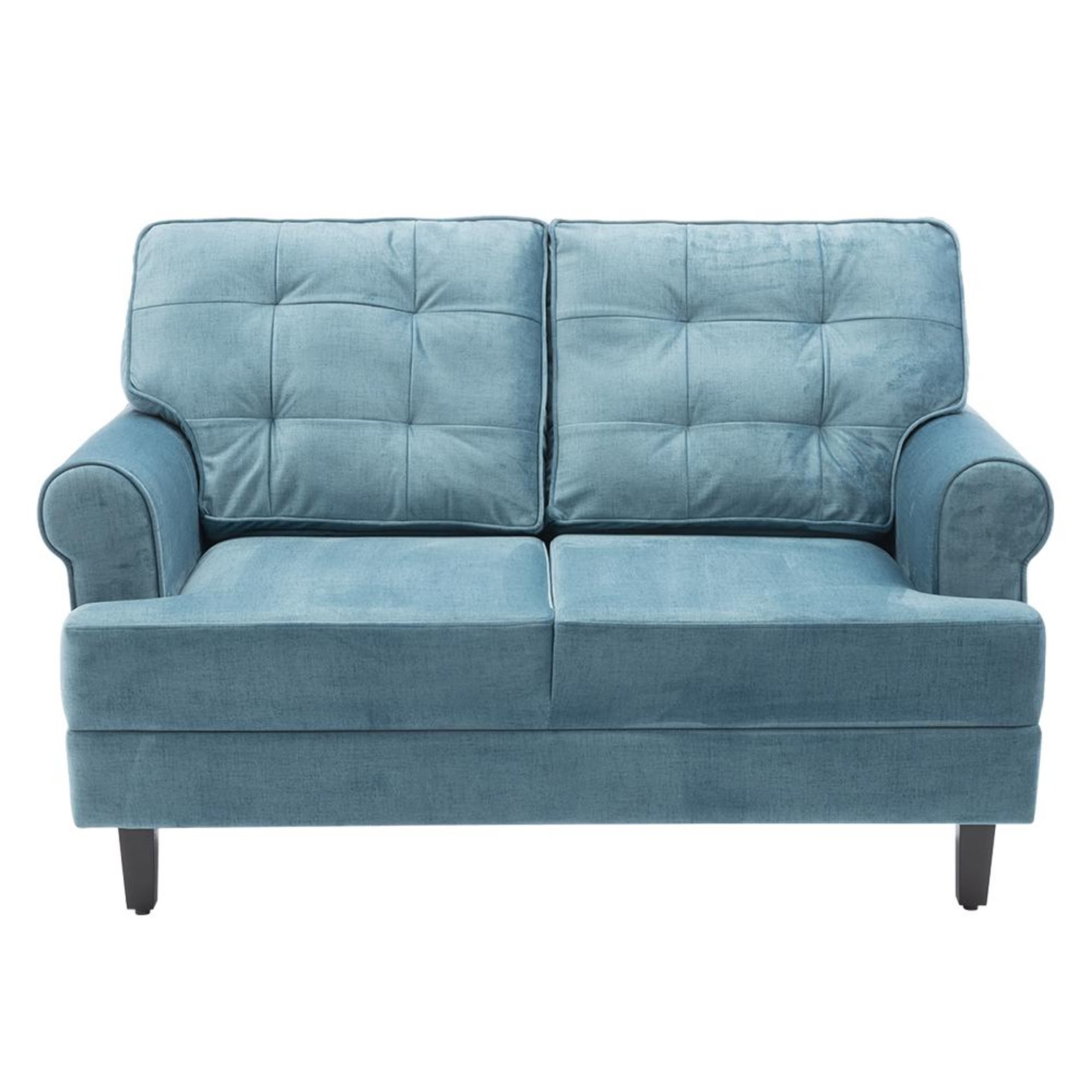 Wakefit Dreamer Plus Sofa - Two Seater Regular, Two Seater, Aqua Blue