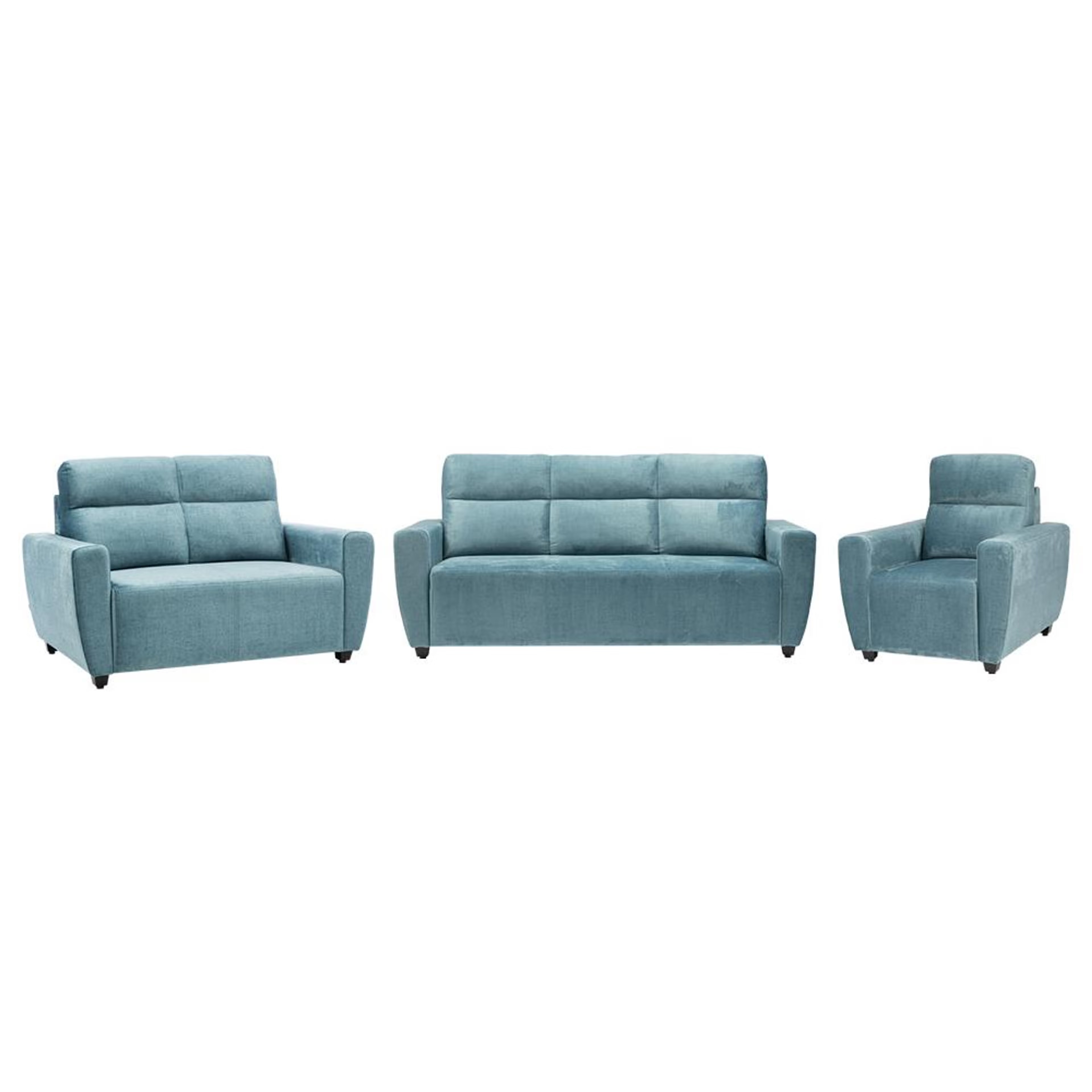 Wakefit Belize Plus Sofa Set - (3+2+1) Regular, Set (3+2+1), Aqua Blue