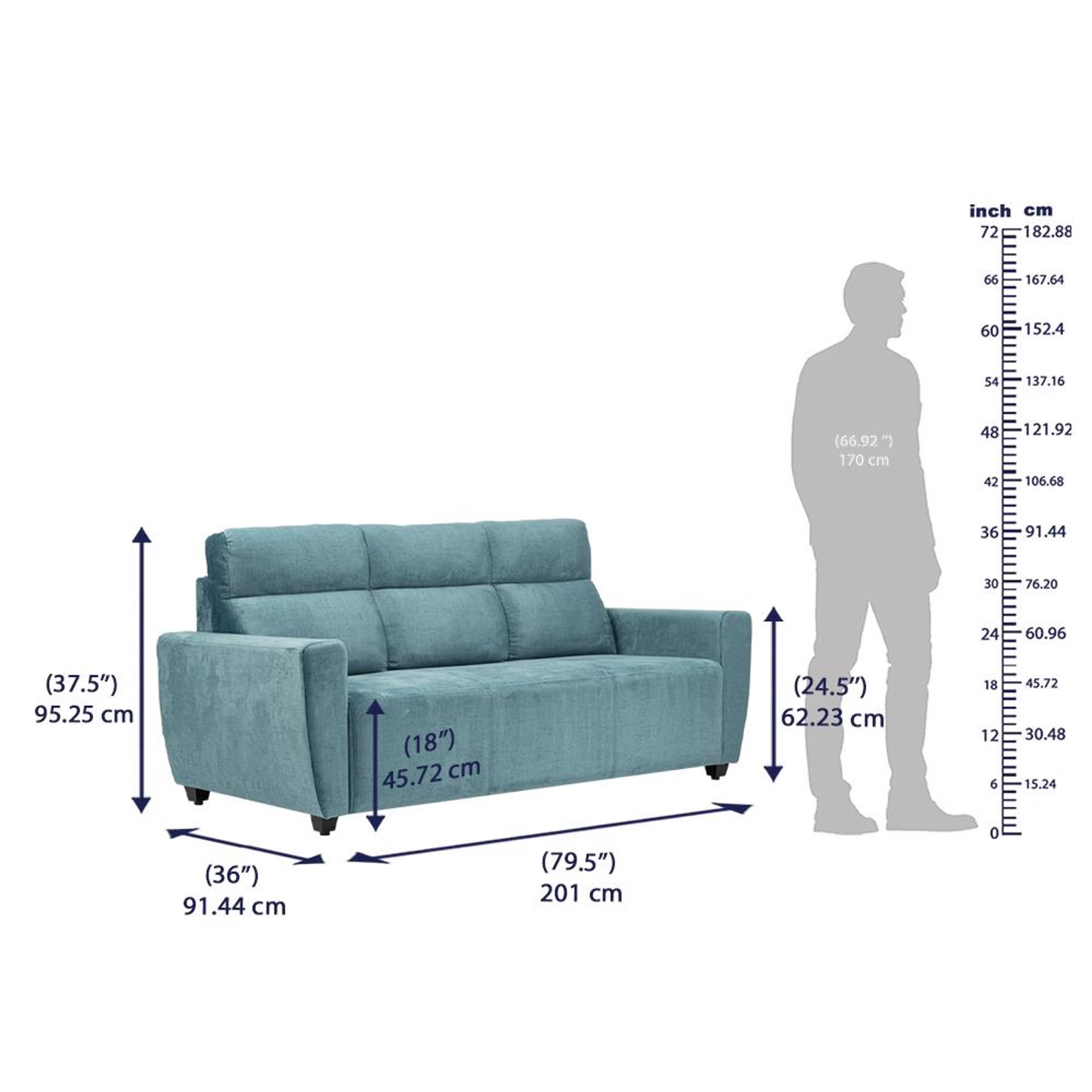 Wakefit Belize Plus Sofa Set - (3+2+1) Regular, Set (3+2+1), Aqua Blue 2 Wakefit Belize Plus Sofa Set - (3+2+1) Regular, Set (3+2+1), Aqua Blue