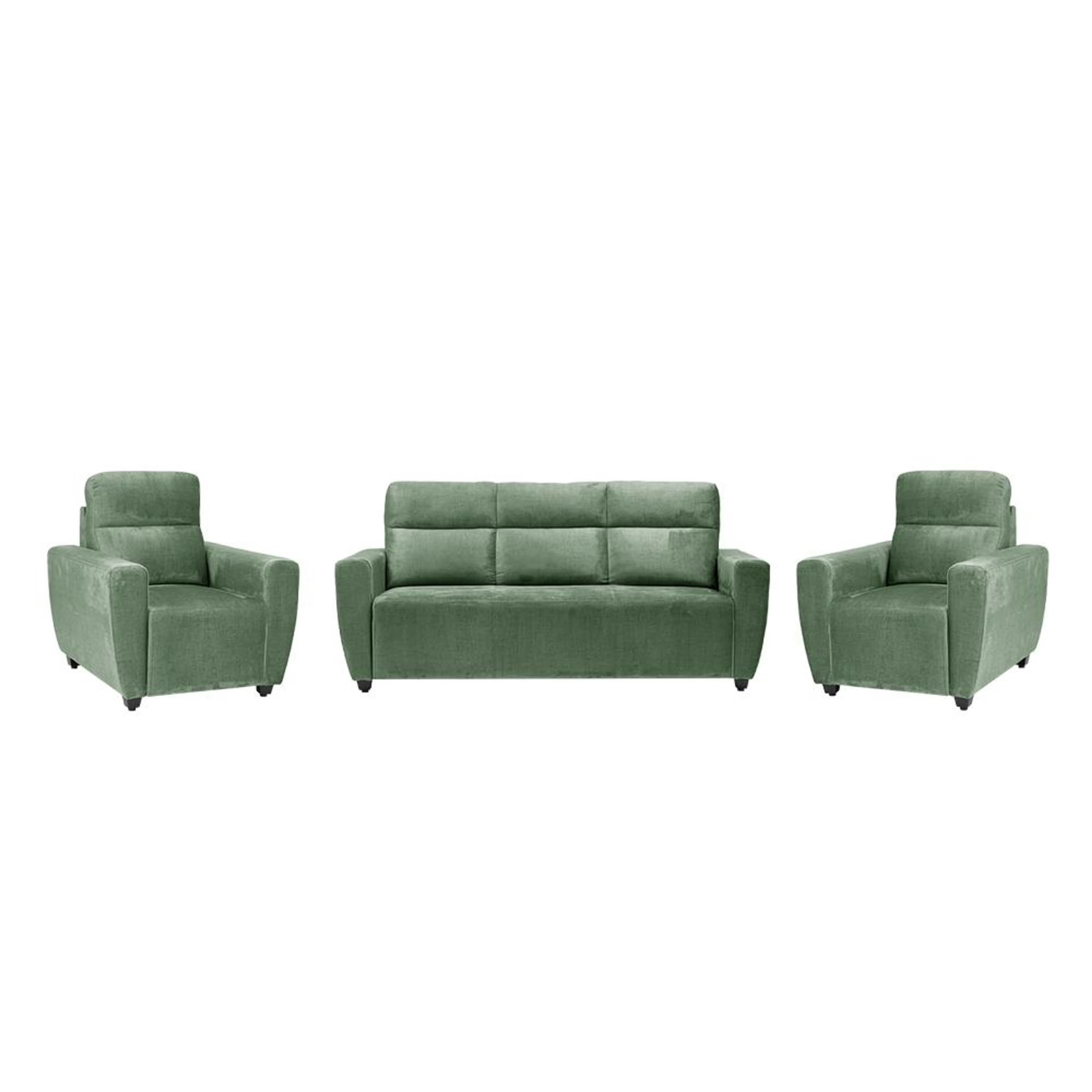 Wakefit Belize Plus Sofa Set - (3+1+1) Regular, Set (3+1+1), Green