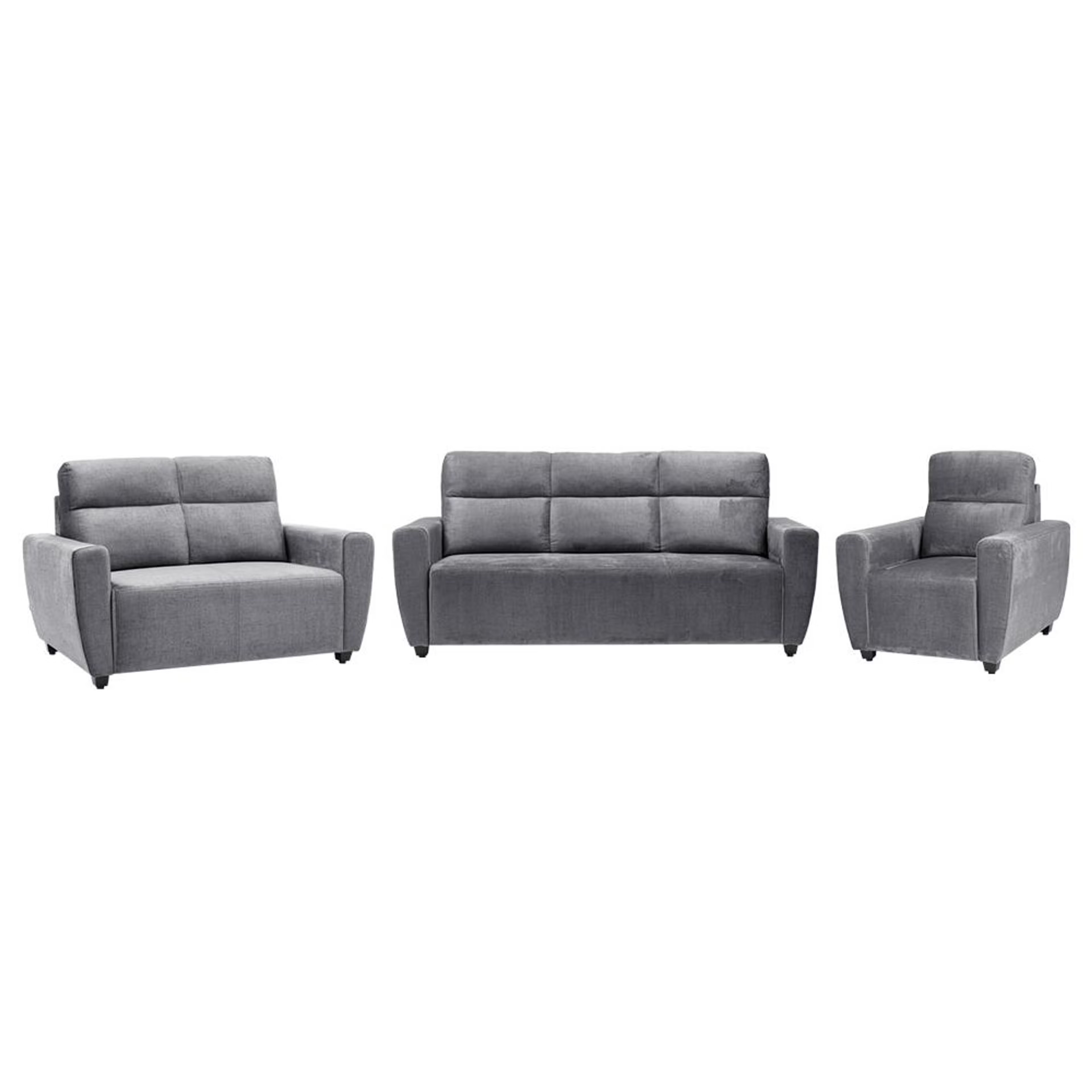 Wakefit Belize Plus Sofa Set - (3+2+1) Regular, Set (3+2+1), Charcoal Grey