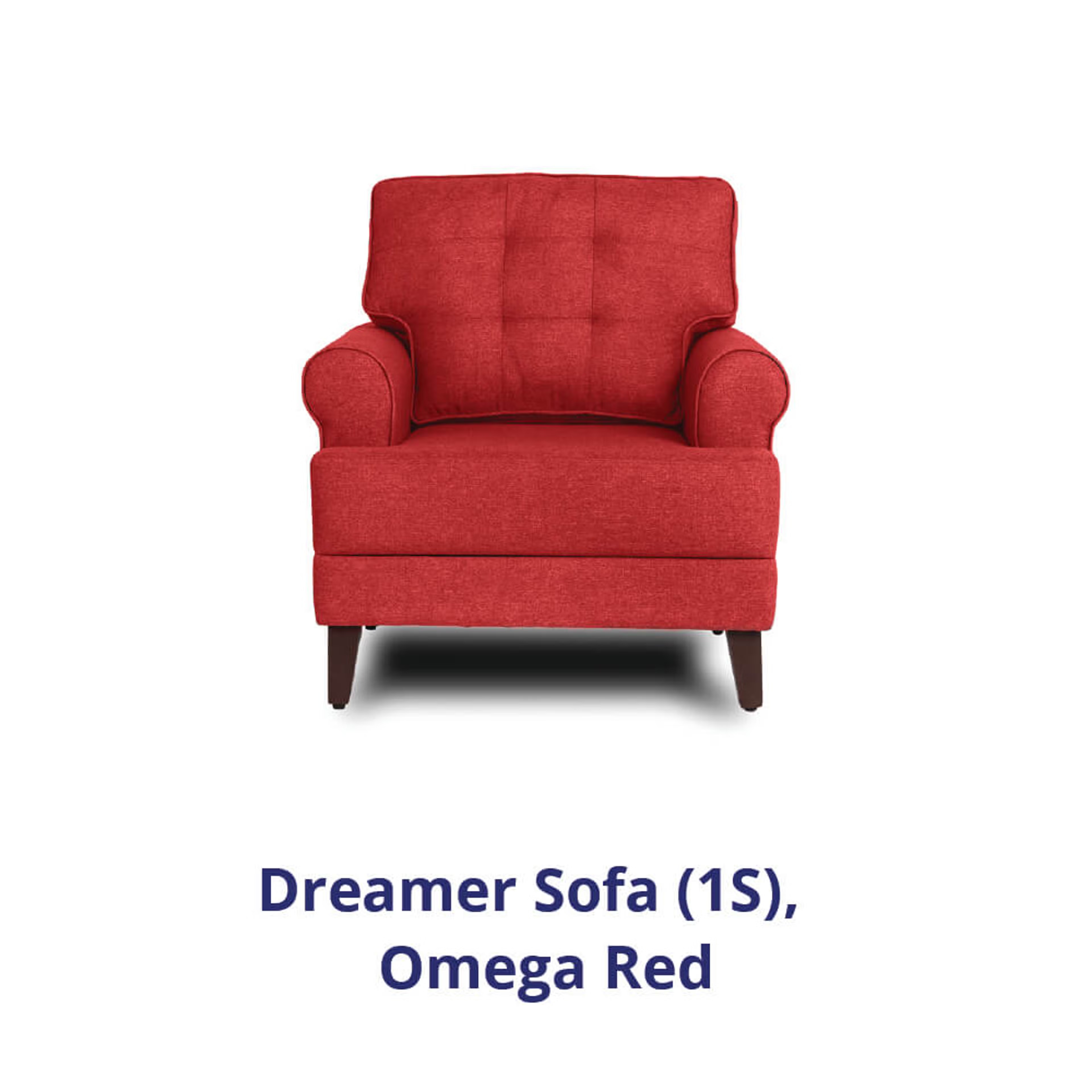 Wakefit Dreamer Sofa - Single Seater Regular, 1, Omega Red