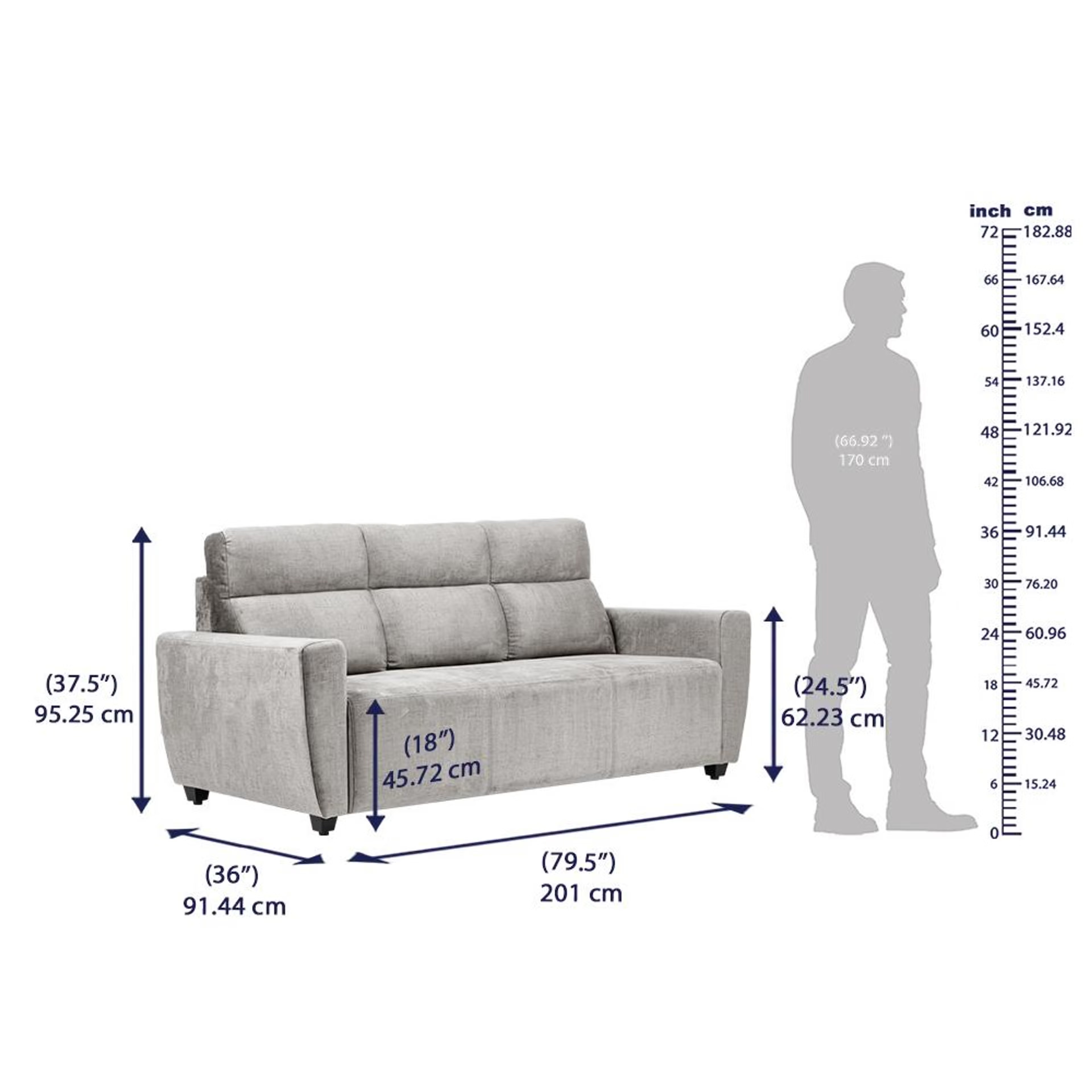Home 43 Wakefit Belize Plus Sofa Set - (3+2+1) Regular, Set (3+2+1), White
