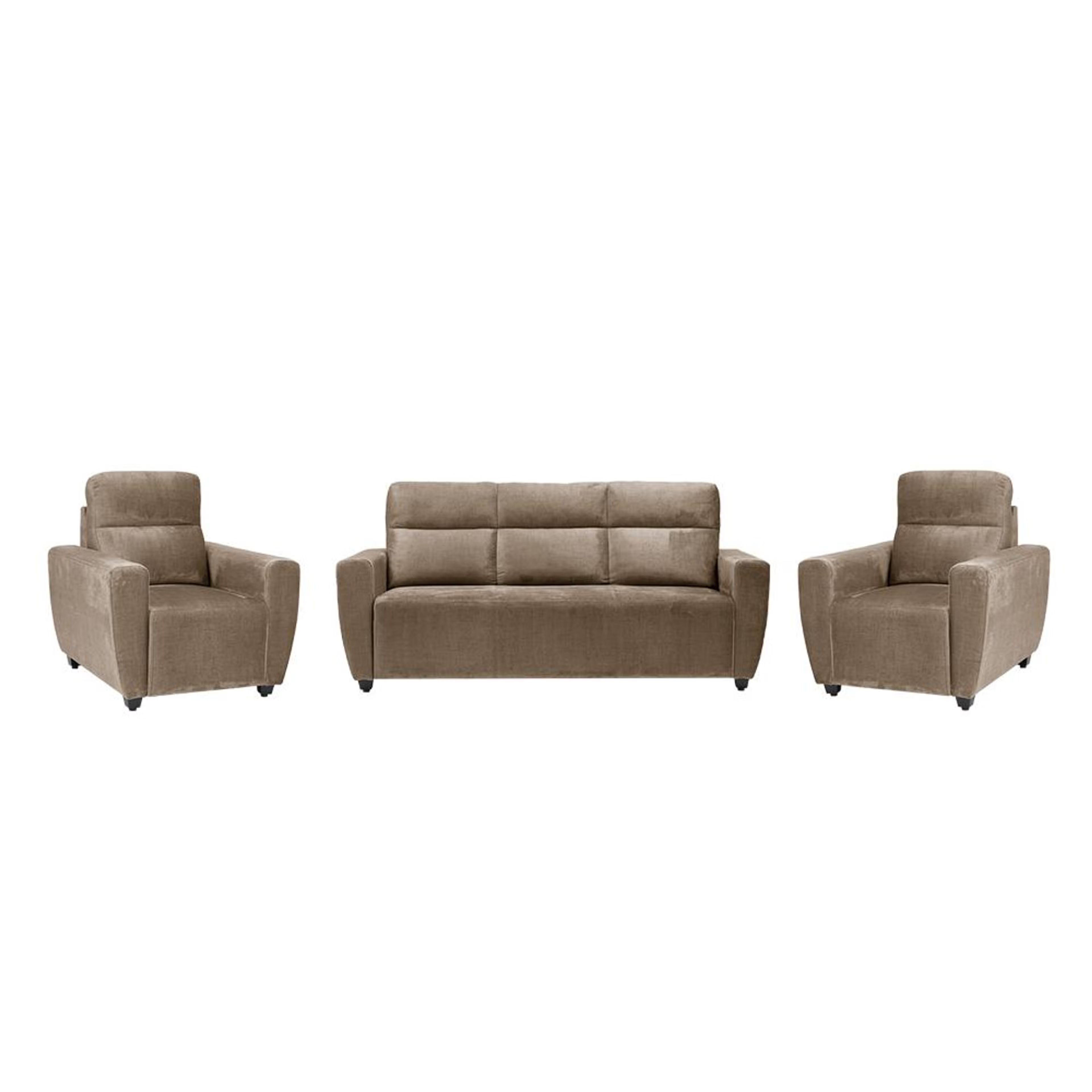 Home 25 Wakefit Belize Plus Sofa Set - (3+1+1) Regular, Set (3+1+1), Mocha Brown