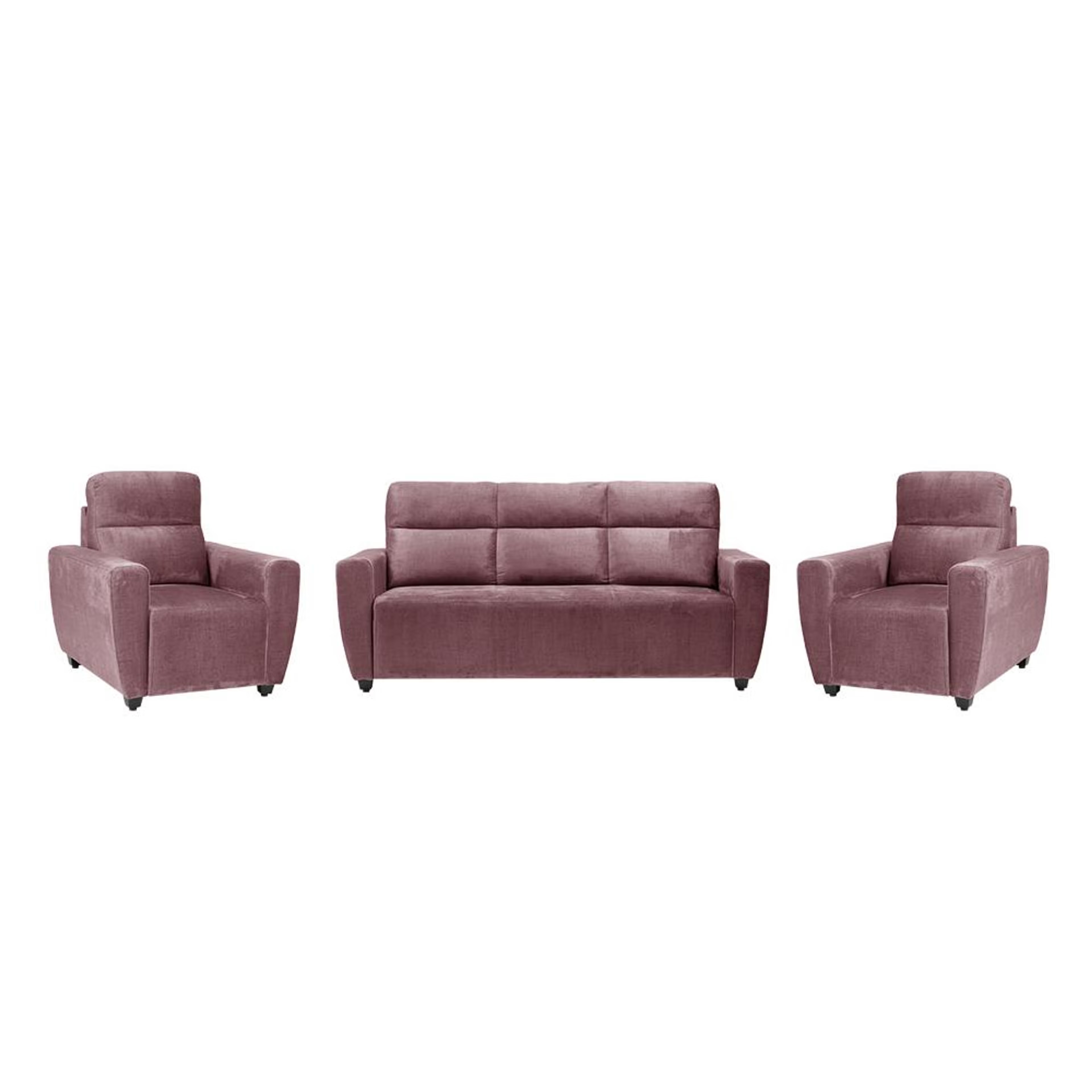 Wakefit Belize Plus Sofa Set - (3+1+1) Regular, Set (3+1+1), Rose Brown