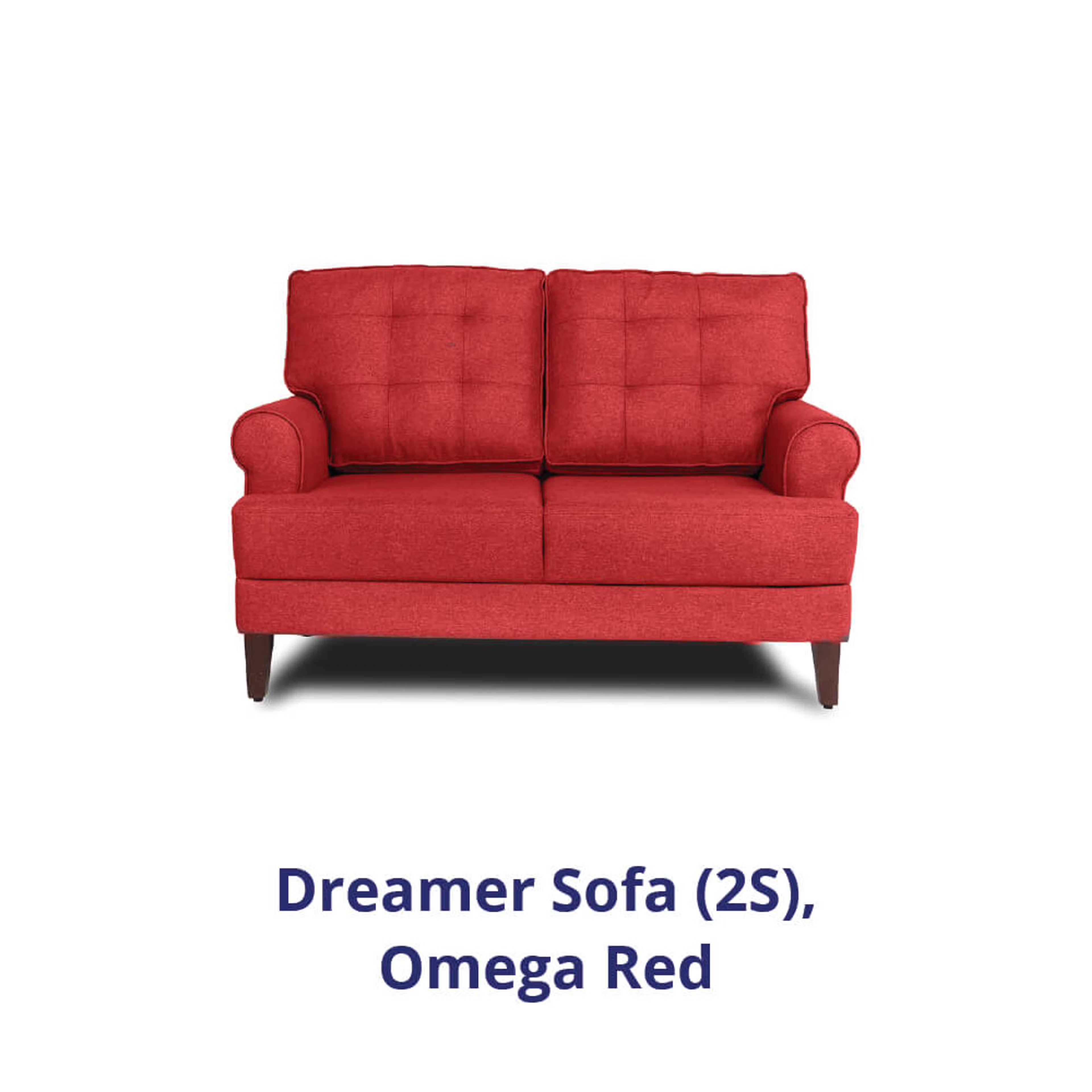 Home 43 Wakefit Dreamer Sofa - Two Seater Regular, 2, Omega Red