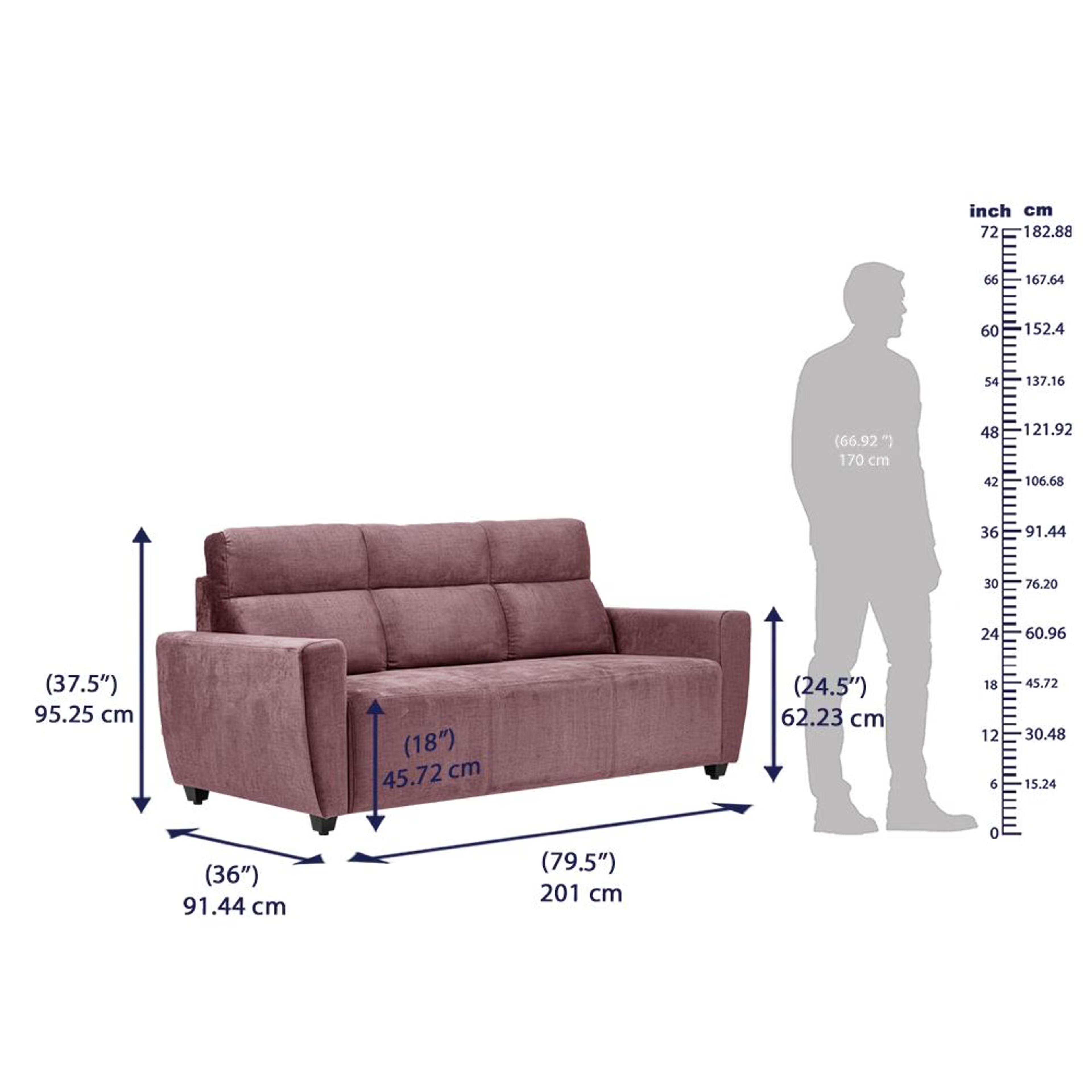 Wakefit Belize Plus Sofa Set - (3+2) Regular, Set (3+2), Rose Brown 8 Wakefit Belize Plus Sofa Set - (3+2) Regular, Set (3+2), Rose Brown