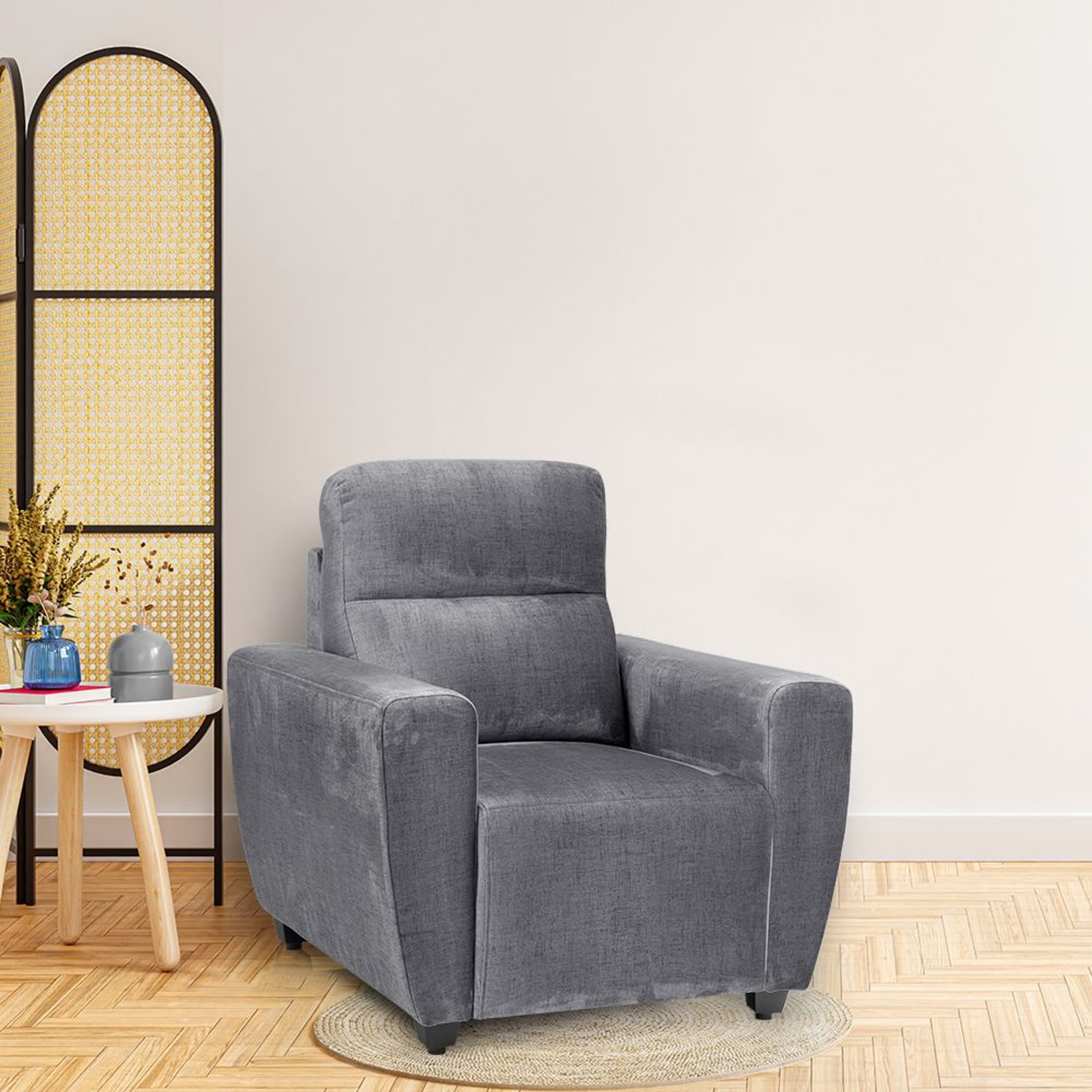 Wakefit Belize Plus Sofa - Single Seater Regular, Single Seater, Charcoal Grey
