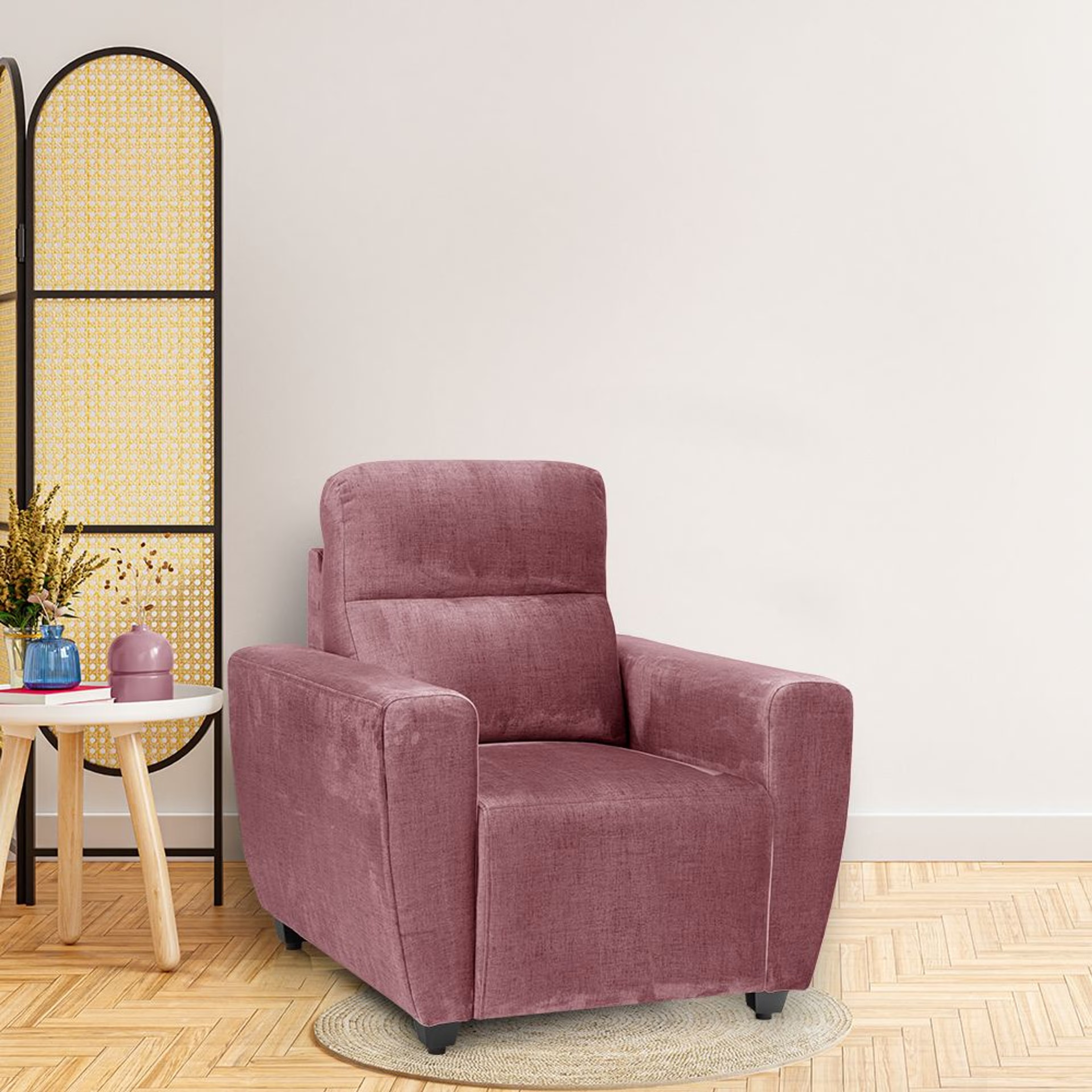 Home 25 Wakefit Belize Plus Sofa -Single Seater Regular, Single Seater, Rose Brown