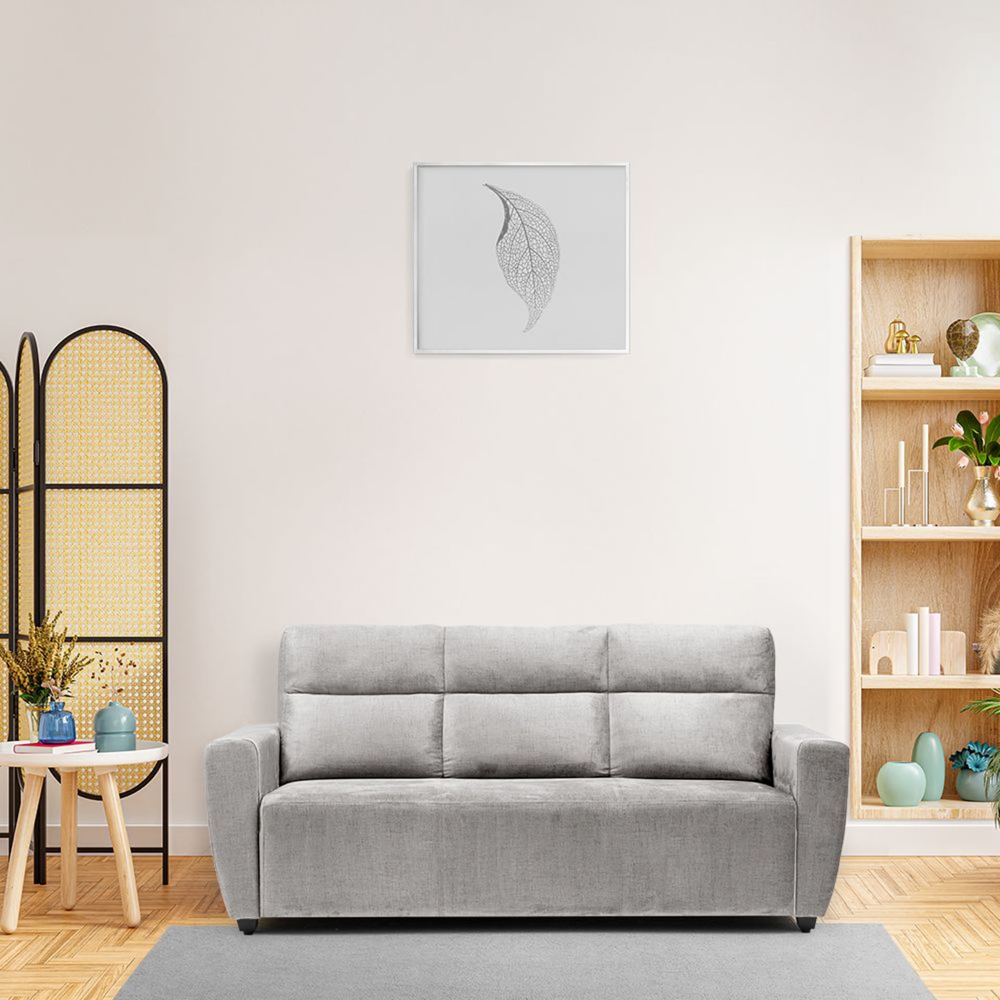 Wakefit Belize Plus Sofa - Three Seater Regular, Three Seater, White